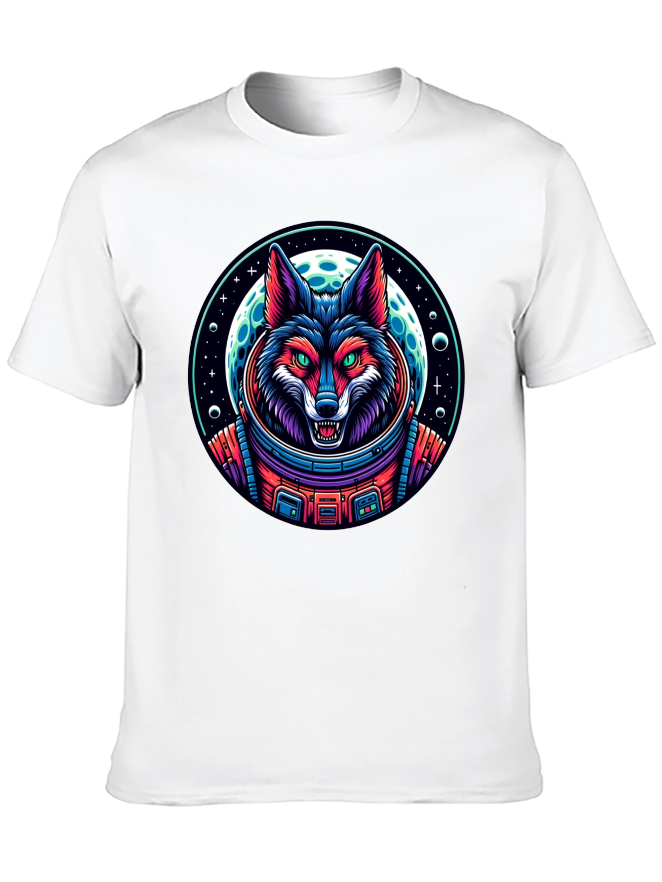 Astronaut Wolf Graphic T-Shirt