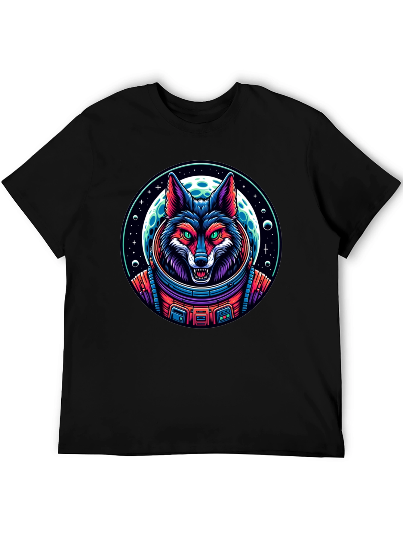 Astronaut Wolf Graphic T-Shirt