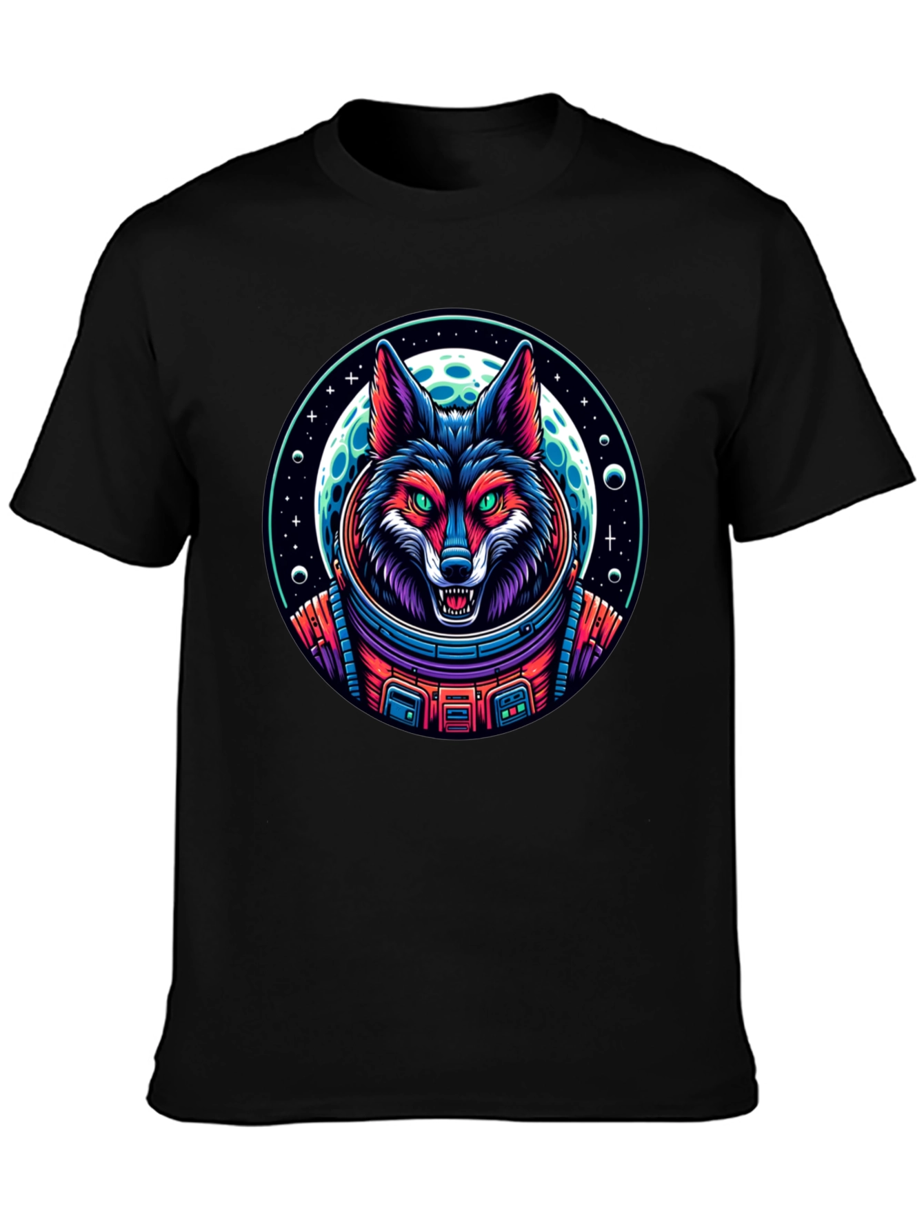 Astronaut Wolf Graphic T-Shirt