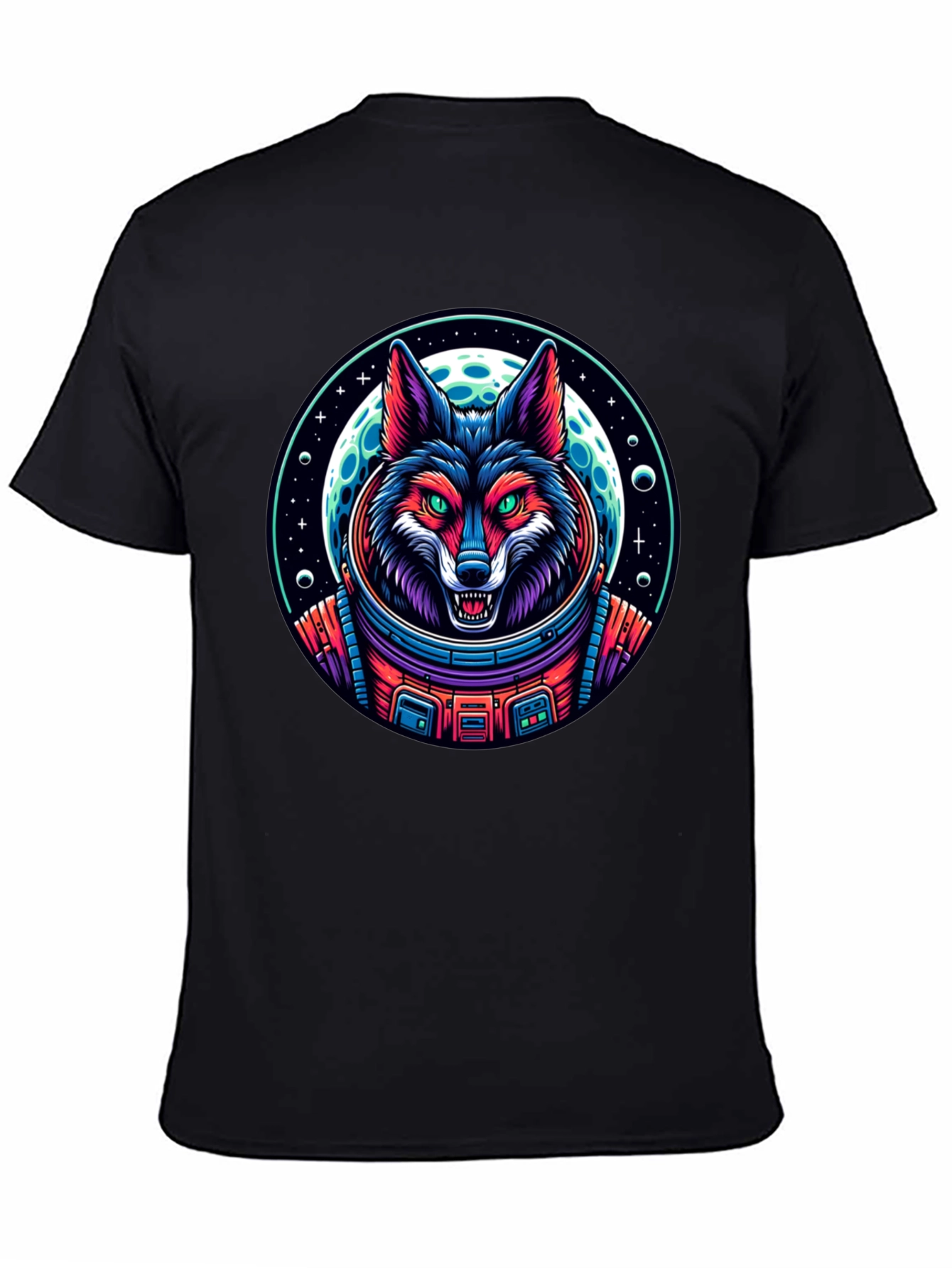 Astronaut Wolf Graphic T-Shirt