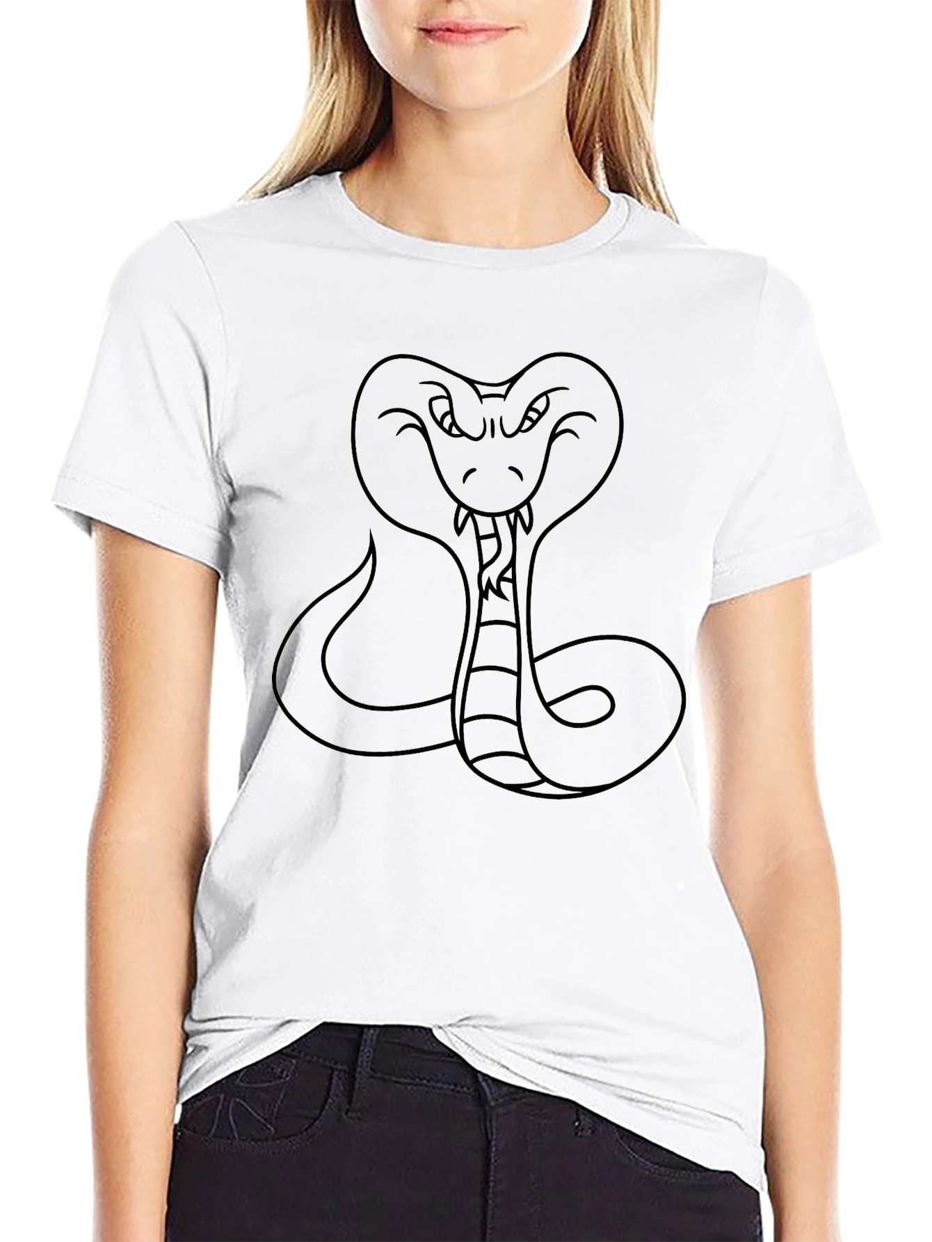 Mens Black Cobra Snake Graphic T-Shirt