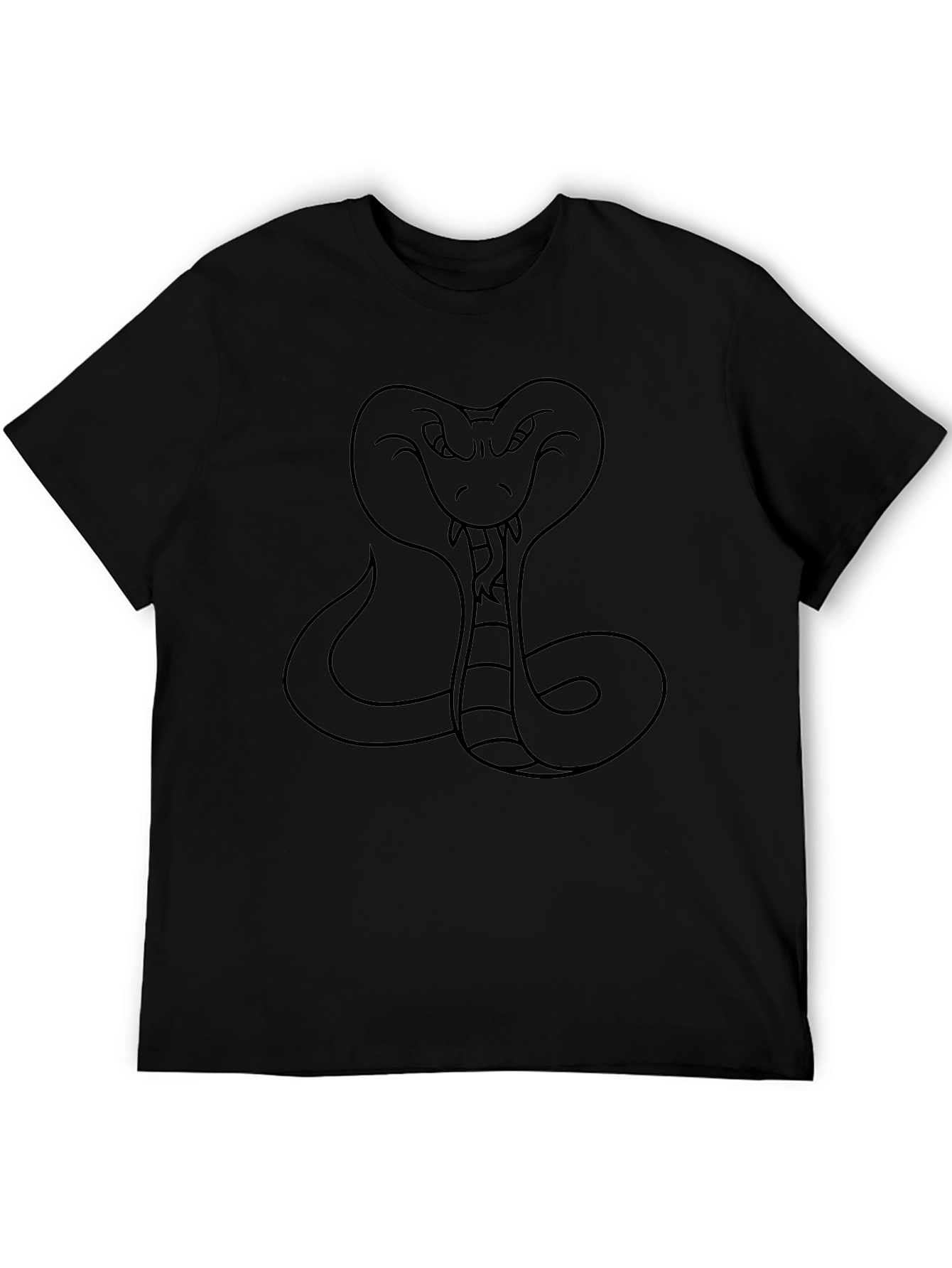 Mens Black Cobra Snake Graphic T-Shirt