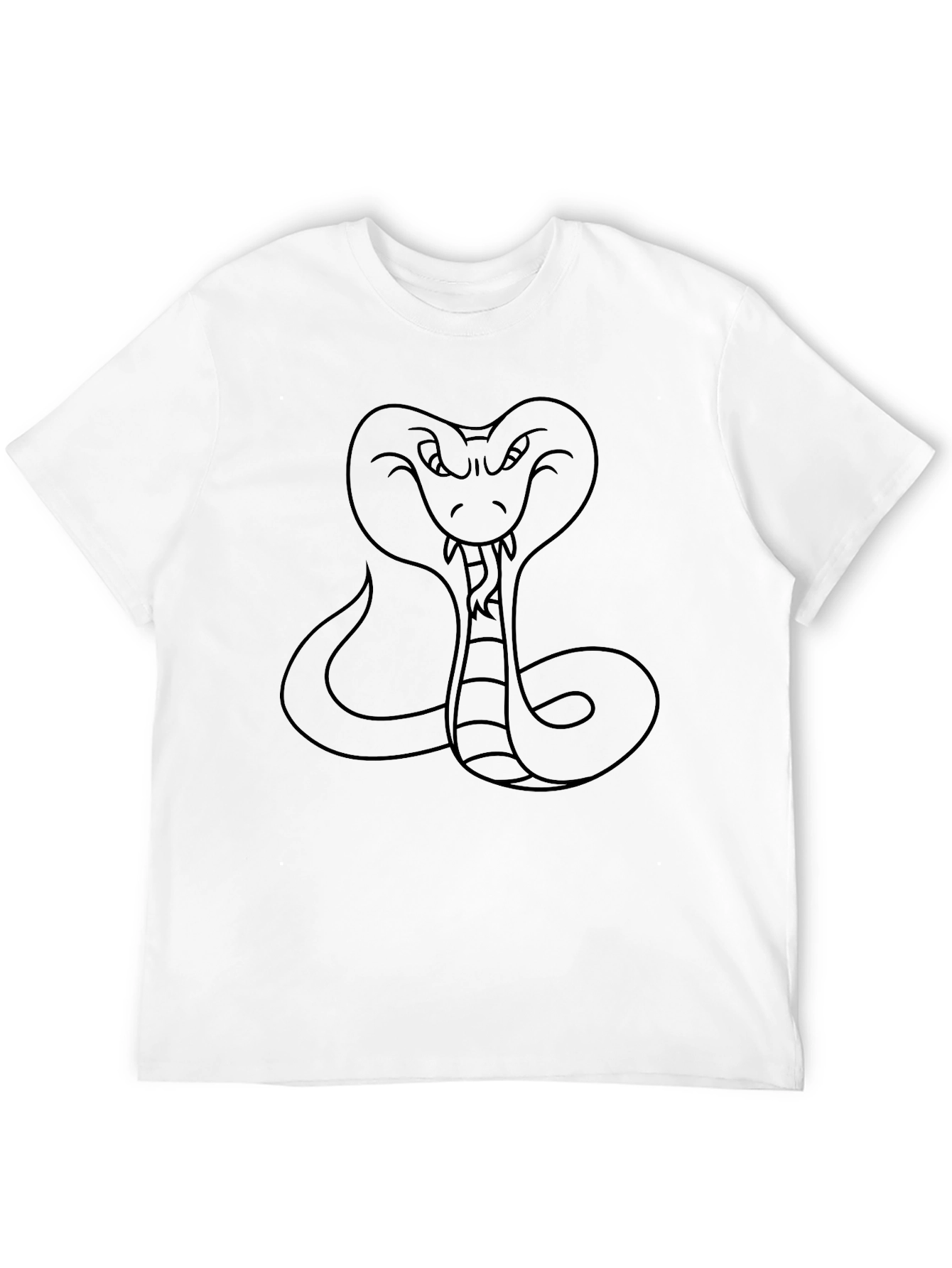 Mens Black Cobra Snake Graphic T-Shirt