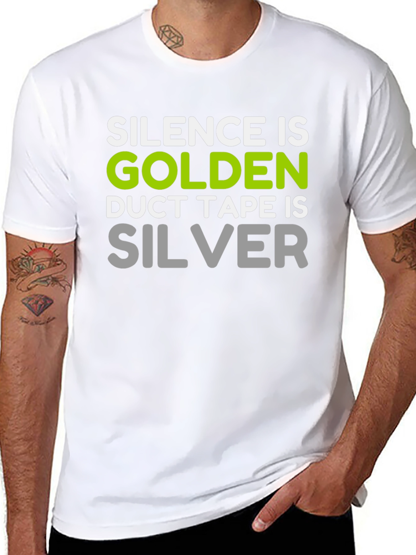 Silence is Golden T-Shirt Funny Duct Tape Tee