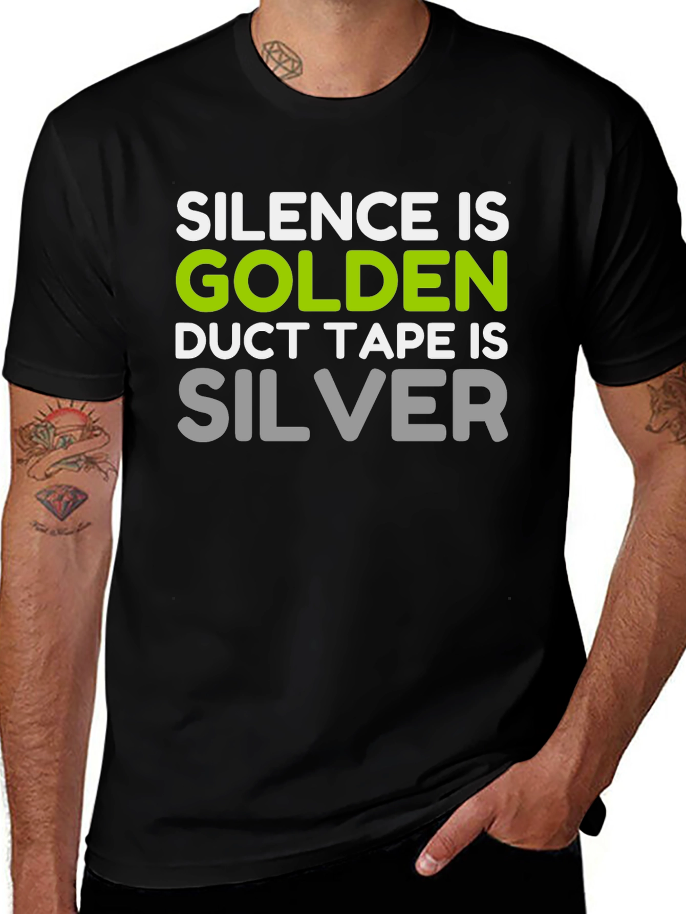 Silence is Golden T-Shirt Funny Duct Tape Tee