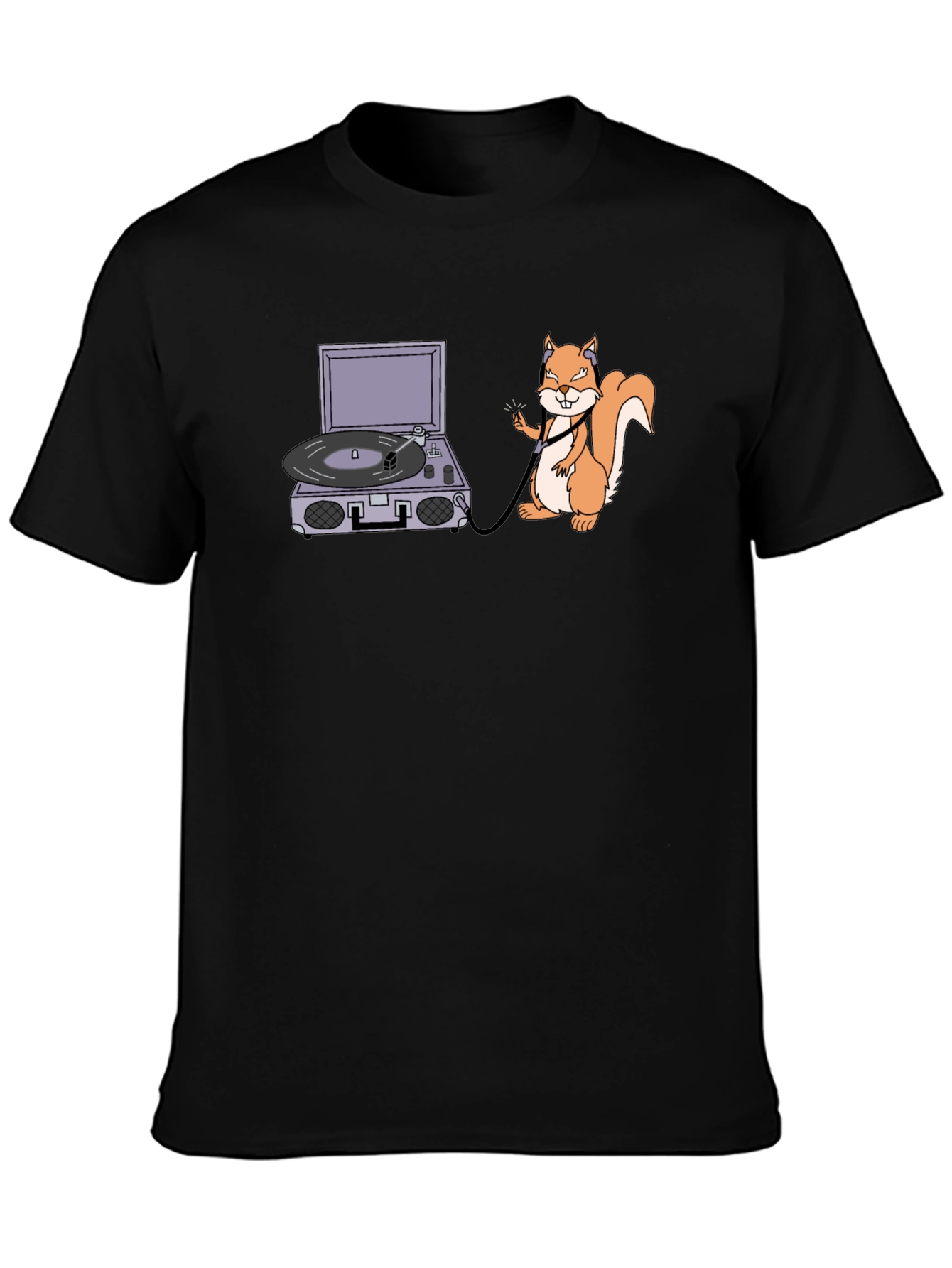 Squirrel DJ Black T-Shirt