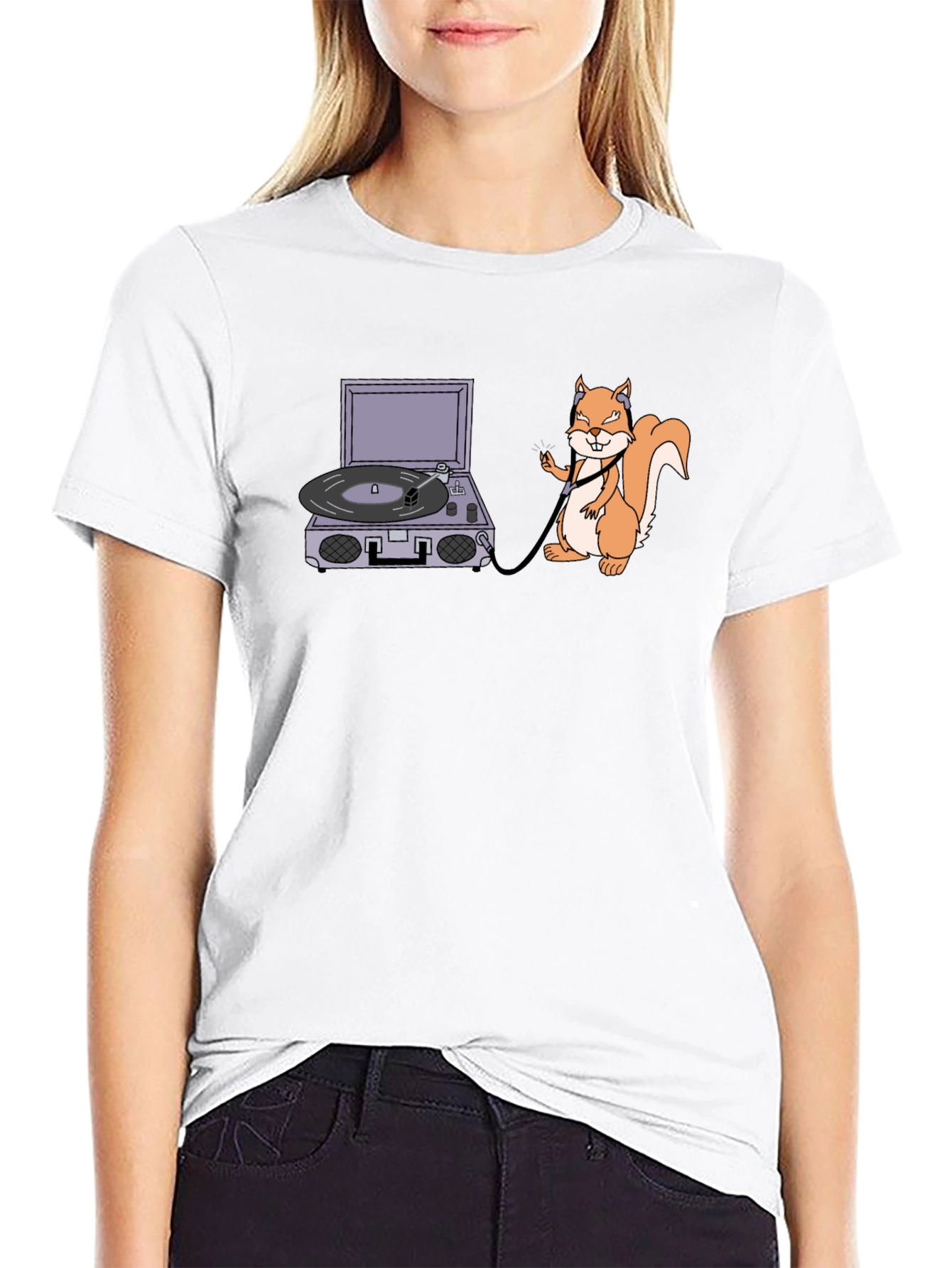 Squirrel DJ Black T-Shirt