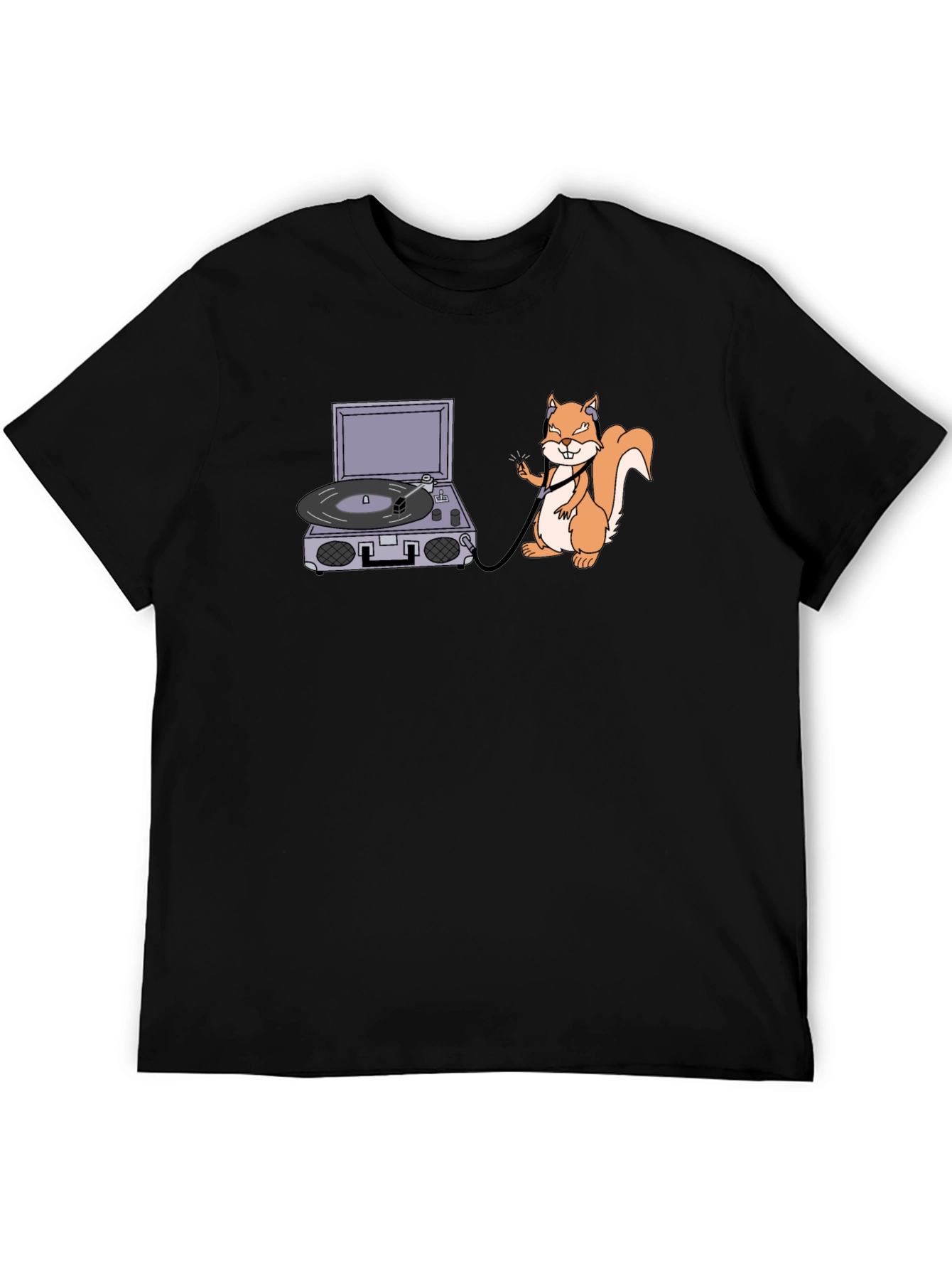 Squirrel DJ Black T-Shirt