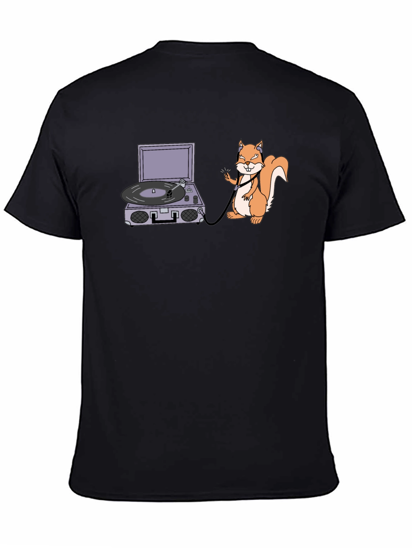 Squirrel DJ Black T-Shirt