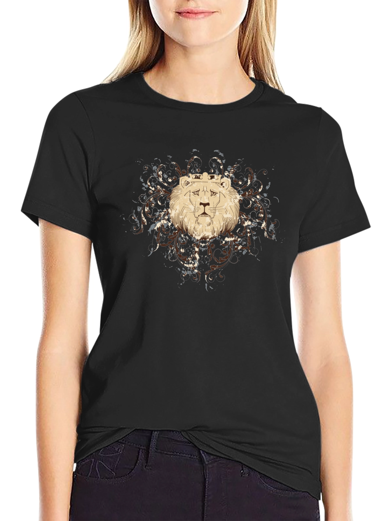 Lion King Graphic Tee - Black Cotton T-Shirt
