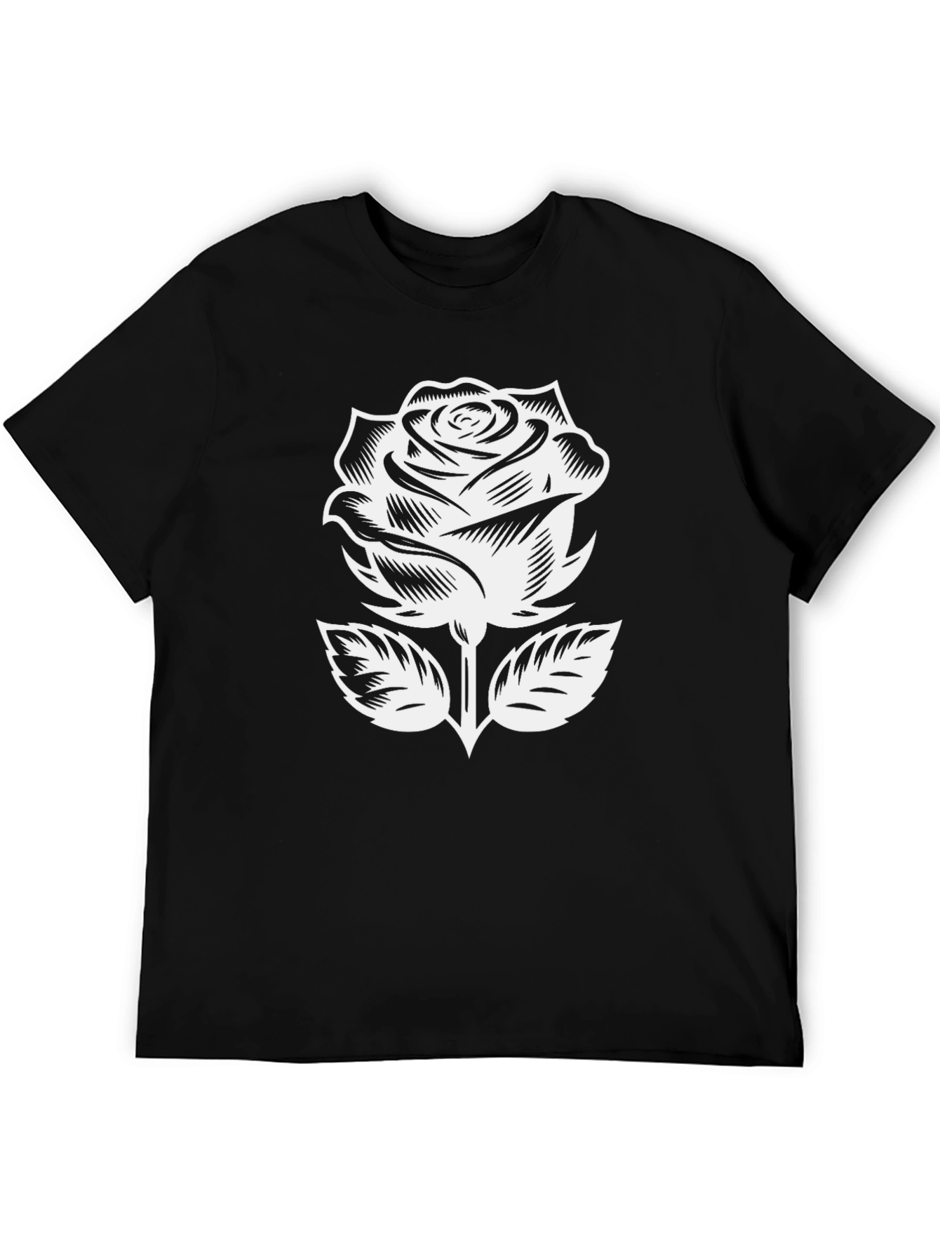 Black Rose Graphic T-Shirt - Stylish Floral Design