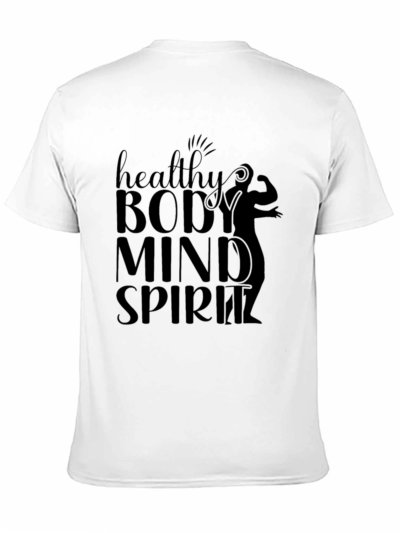 Healthy Body Mind Spirit Black Graphic Tee
