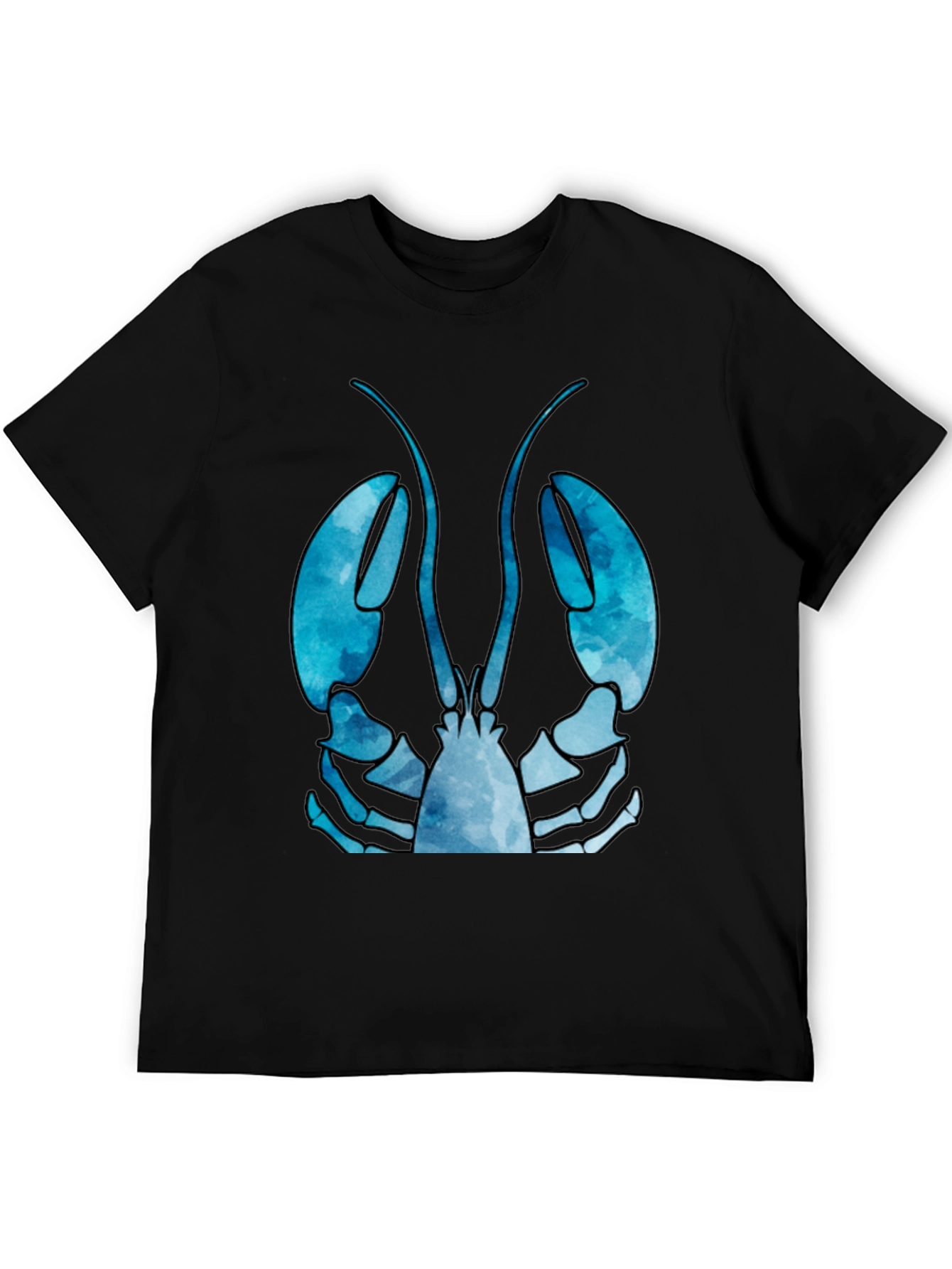 Lobster Graphic Tee - Mens Black Cotton T-Shirt