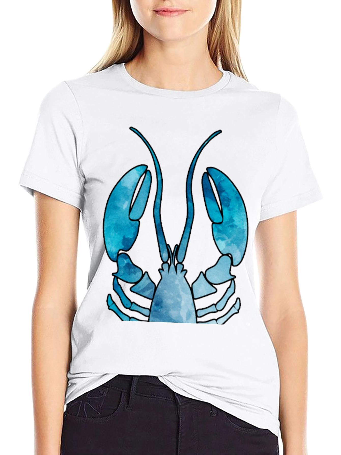 Lobster Graphic Tee - Mens Black Cotton T-Shirt