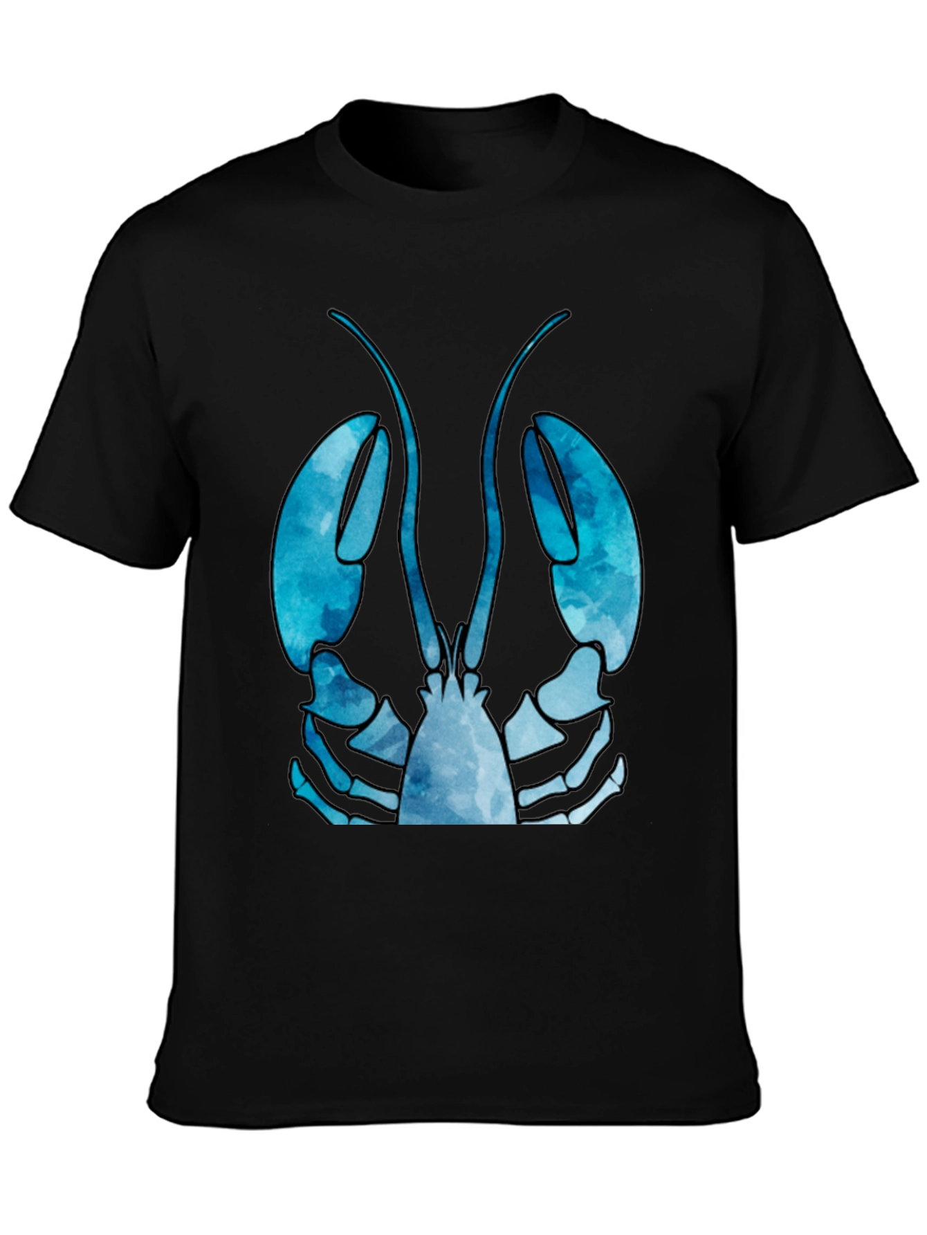 Lobster Graphic Tee - Mens Black Cotton T-Shirt