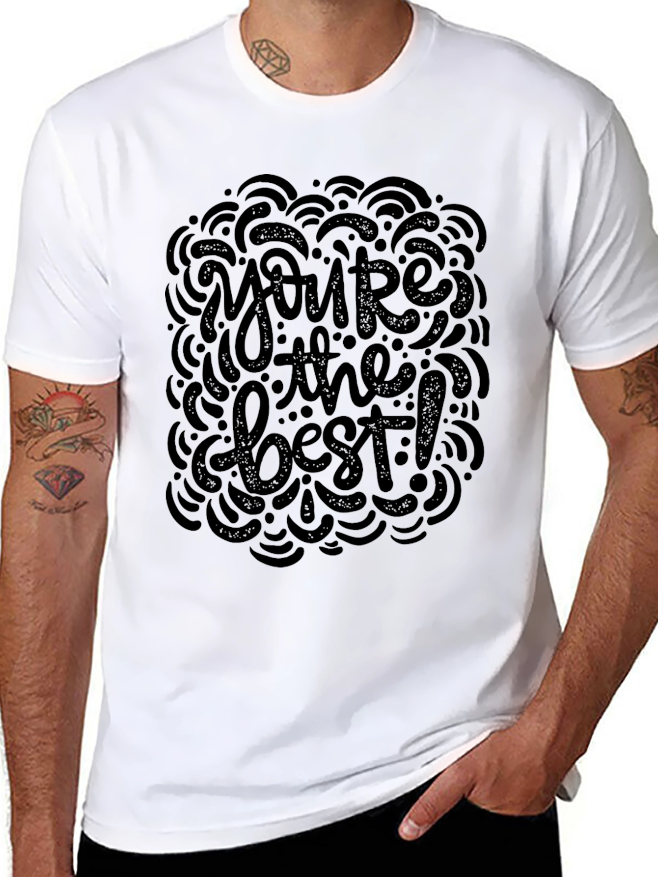Youre the Best! Graphic Black Crew Neck T-Shirt