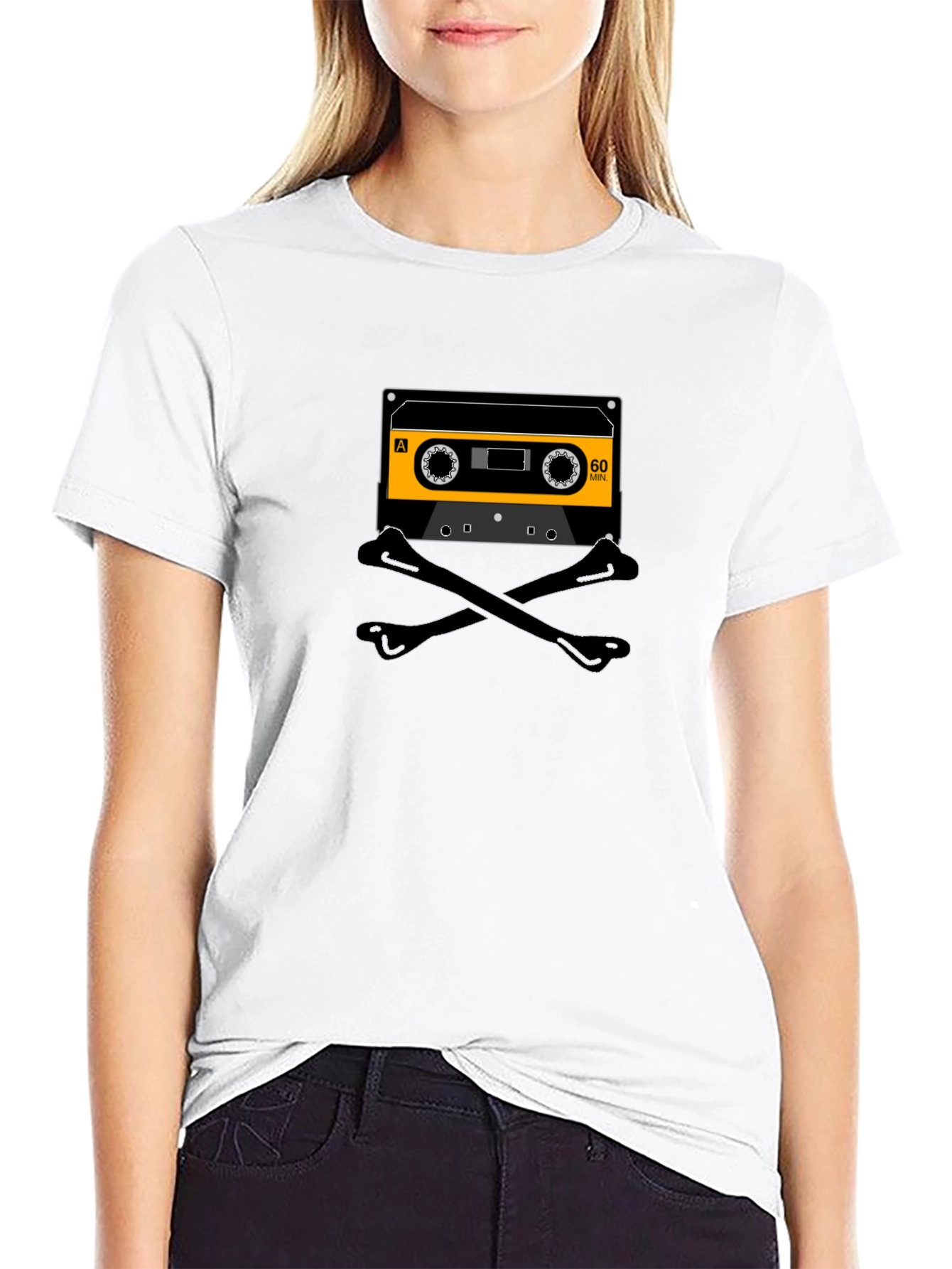 Retro Cassette & Crossbones Graphic Tee