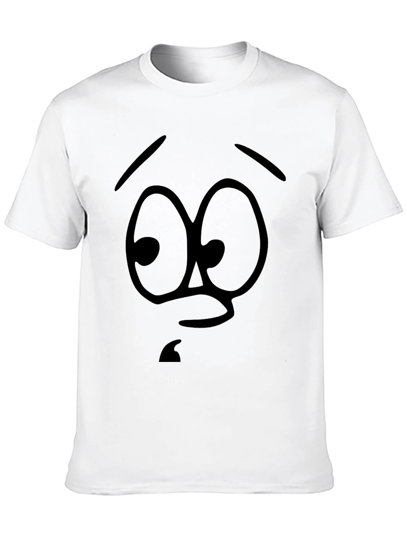 Cartoon Face Graphic Black T-Shirt