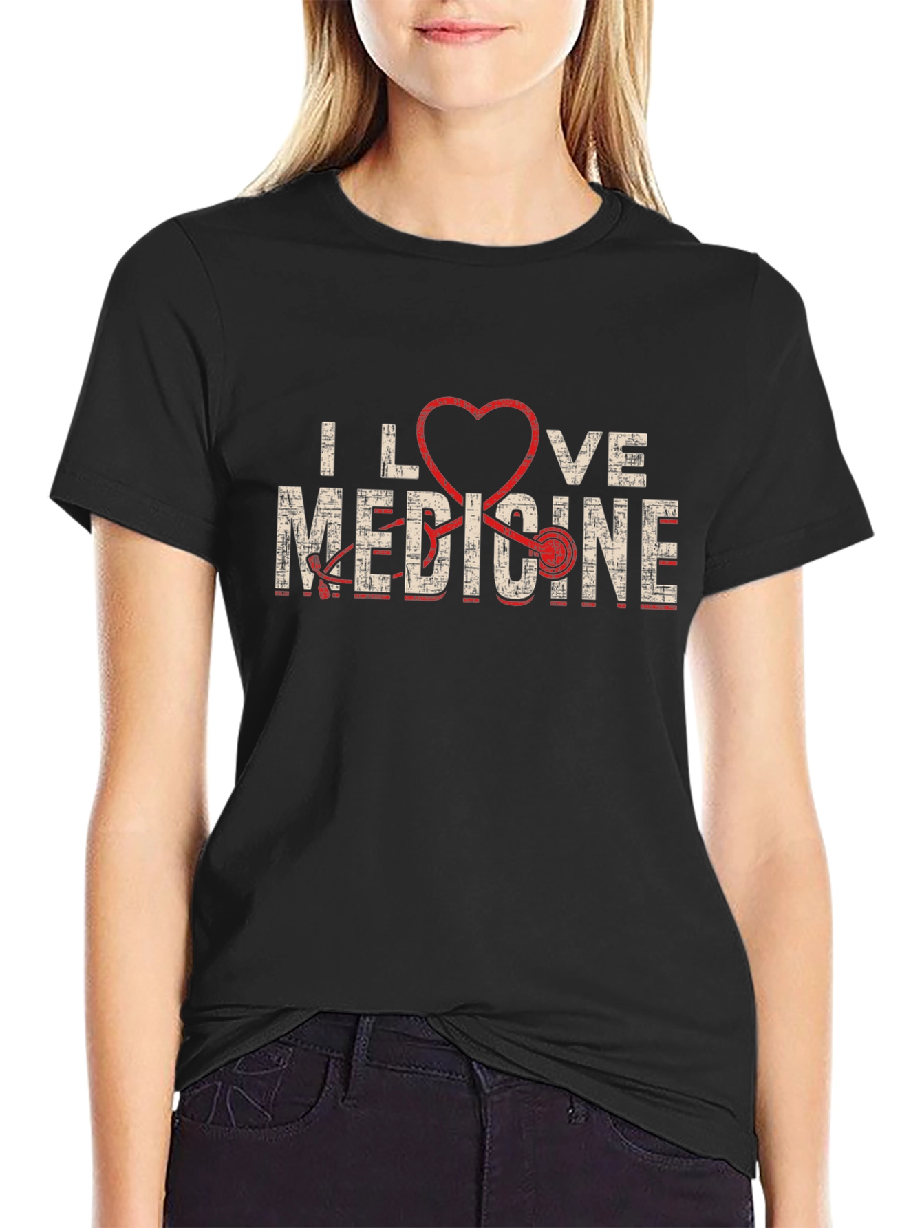 I Love Medicine Graphic T-Shirt - Black