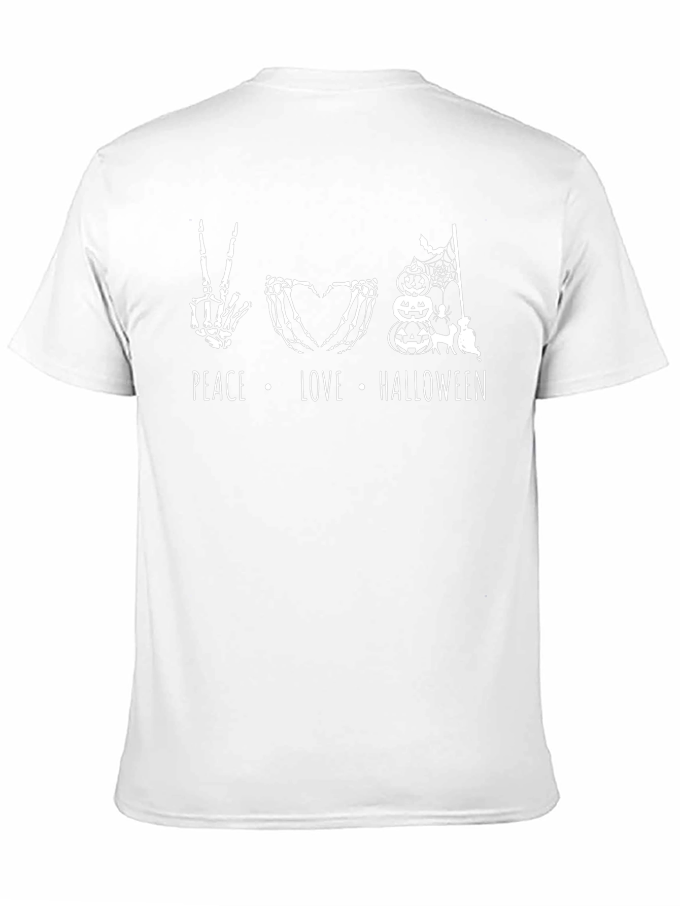 Peace Love Halloween Skeleton Graphic Tee