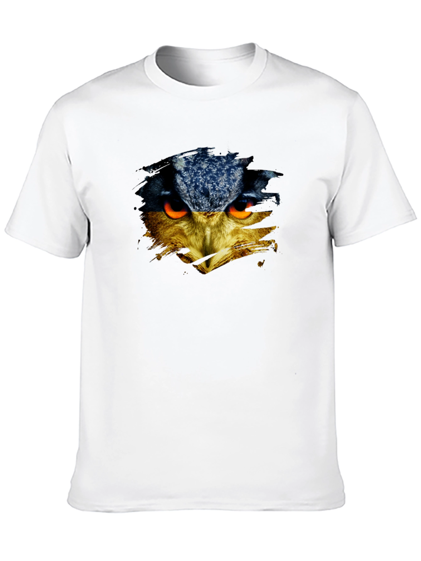 Owl Face Graphic Print Black T-Shirt