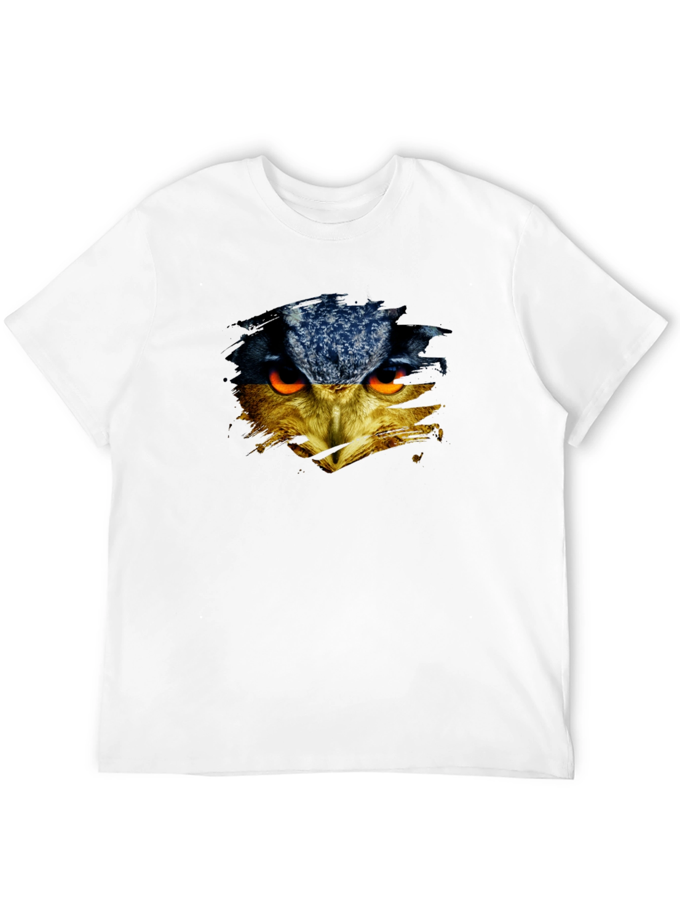 Owl Face Graphic Print Black T-Shirt