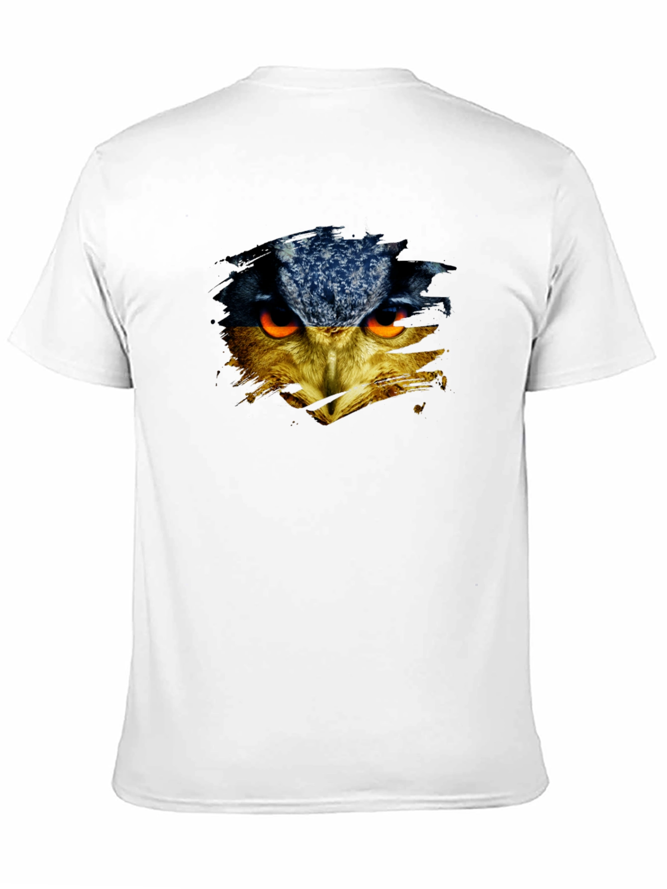 Owl Face Graphic Print Black T-Shirt