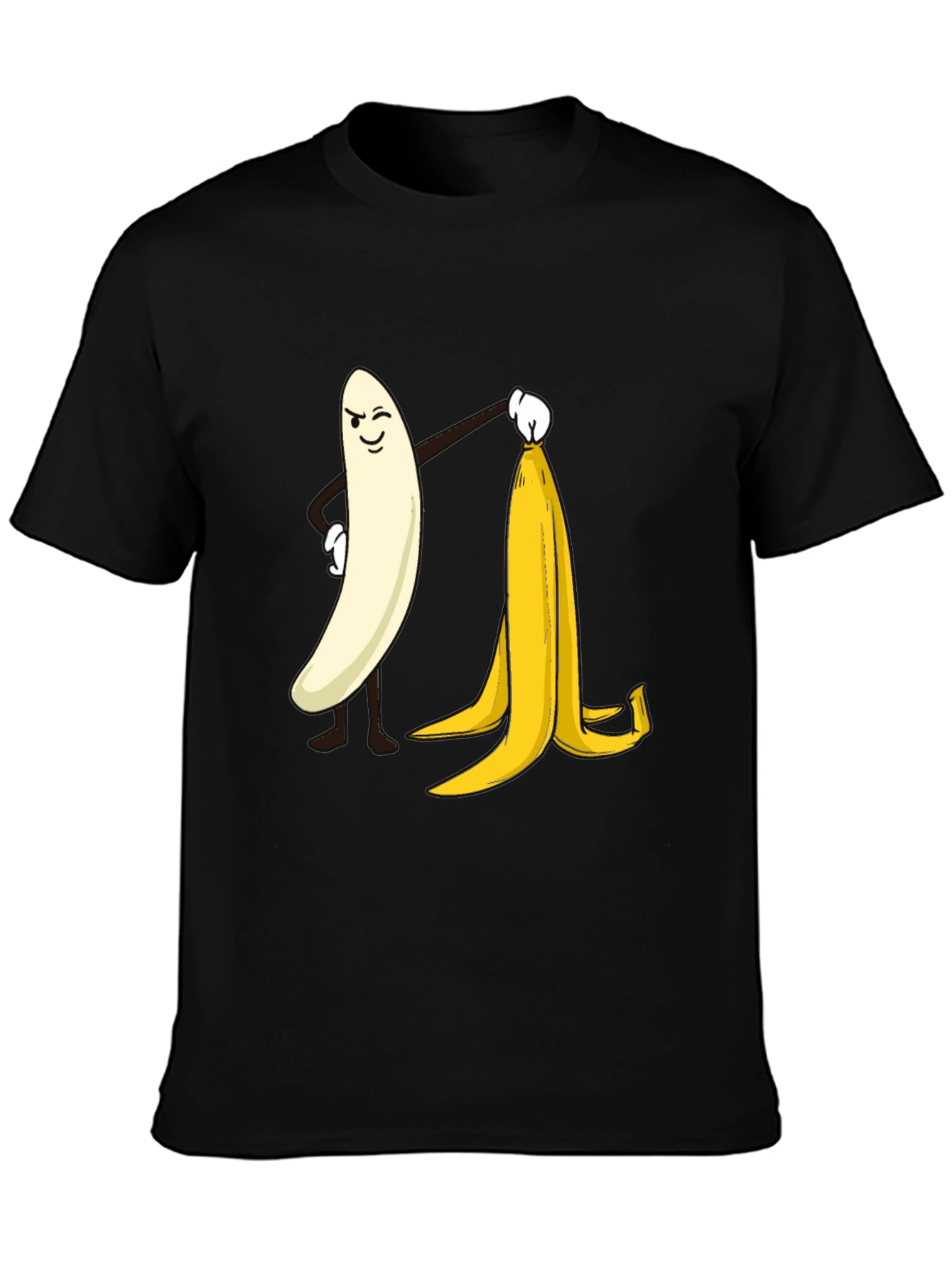 Funny Banana Peeling T-Shirt - Cheeky Cartoon Design