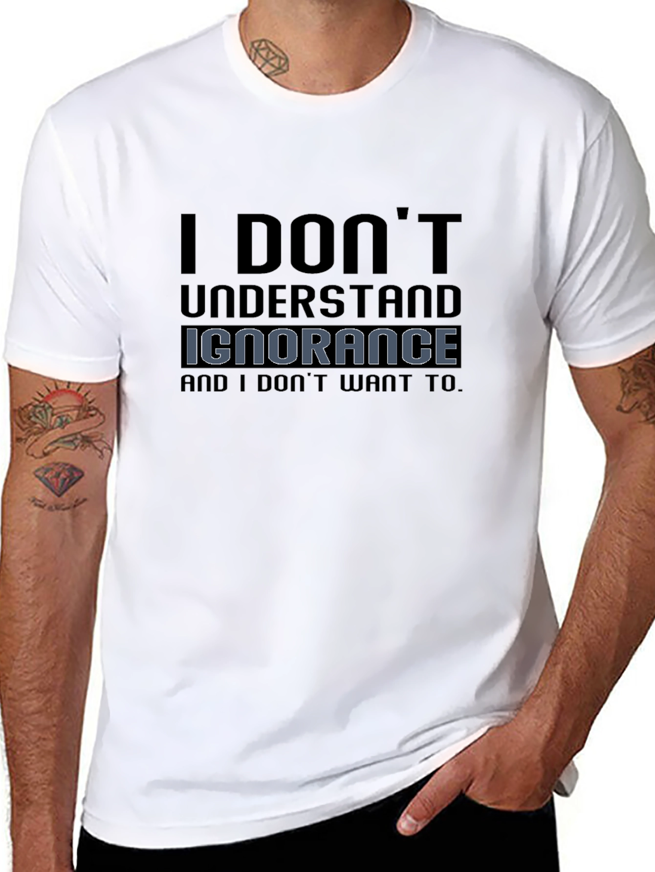 I Dont Understand Ignorance Funny Graphic T-Shirt