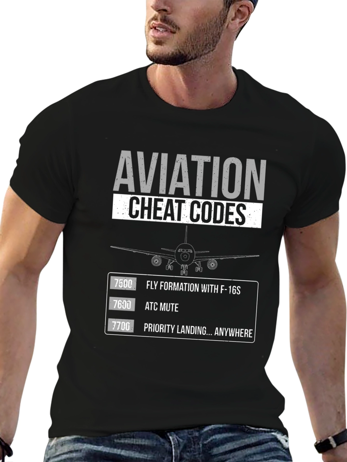 Aviation Cheat Codes Graphic T-Shirt - Pilot Humor