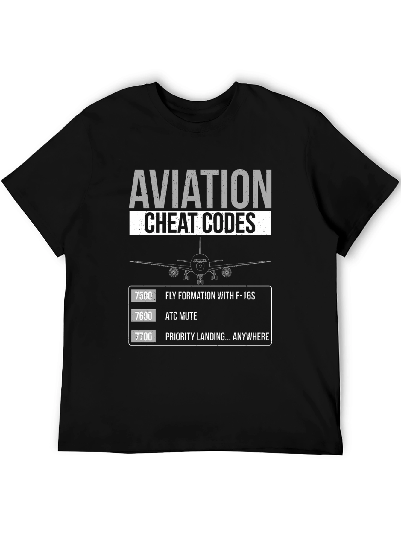 Aviation Cheat Codes Graphic T-Shirt - Pilot Humor