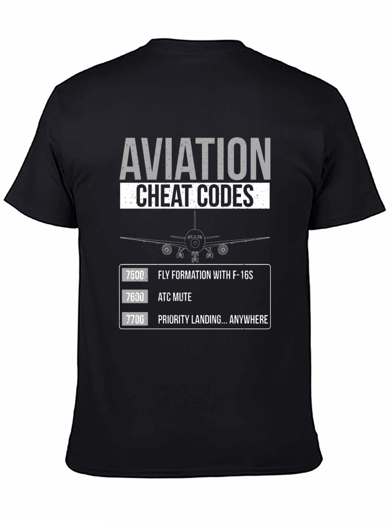 Aviation Cheat Codes Graphic T-Shirt - Pilot Humor