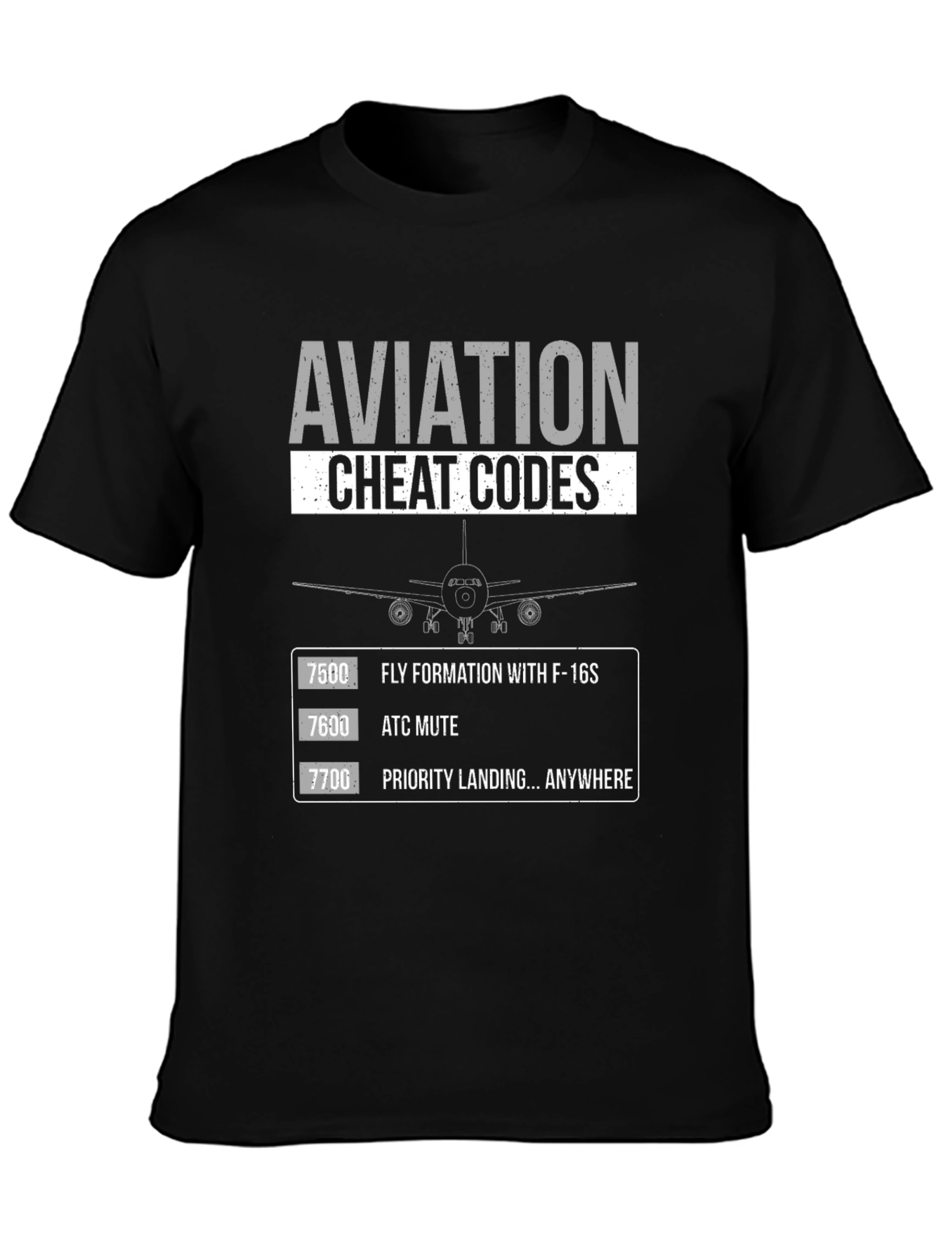 Aviation Cheat Codes Graphic T-Shirt - Pilot Humor