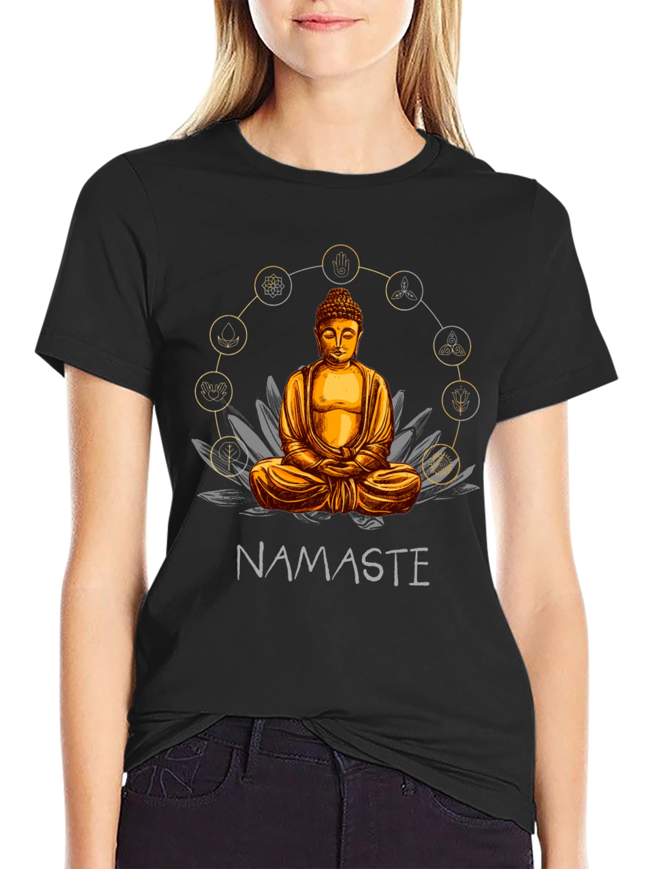 Namaste Buddha Graphic T-Shirt - Spiritual Yoga Tee