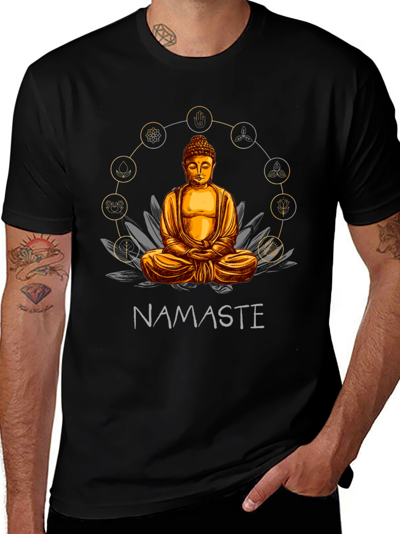 Namaste Buddha Graphic T-Shirt - Spiritual Yoga Tee