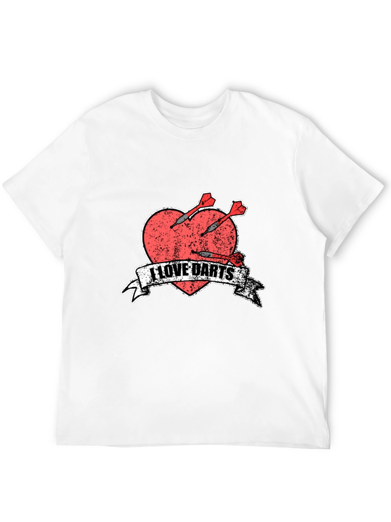 I Love Darts T-Shirt - Heart & Arrows Design