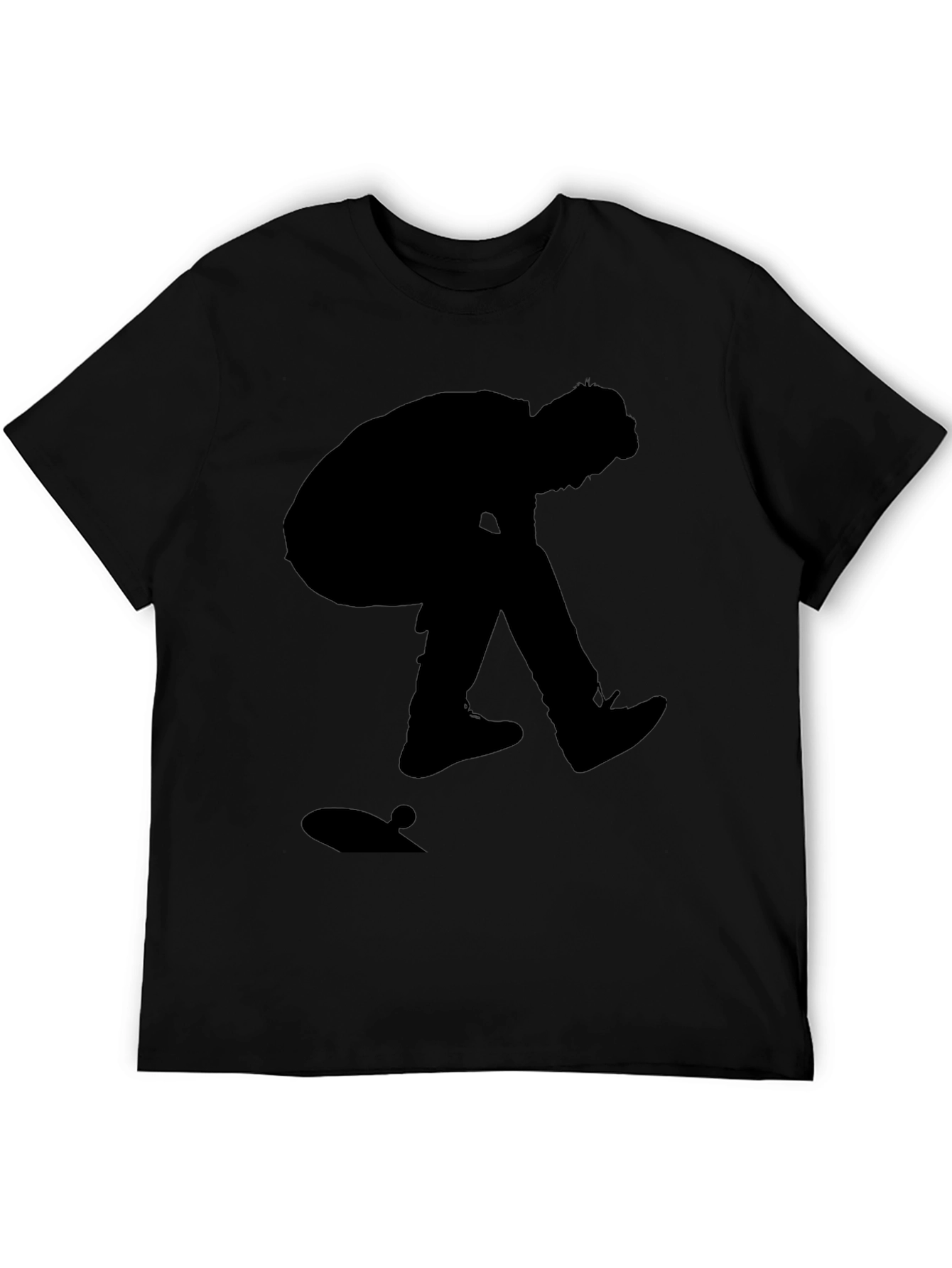 Silhouette Skater Graphic Tee - Classic Black Cotton T-Shirt