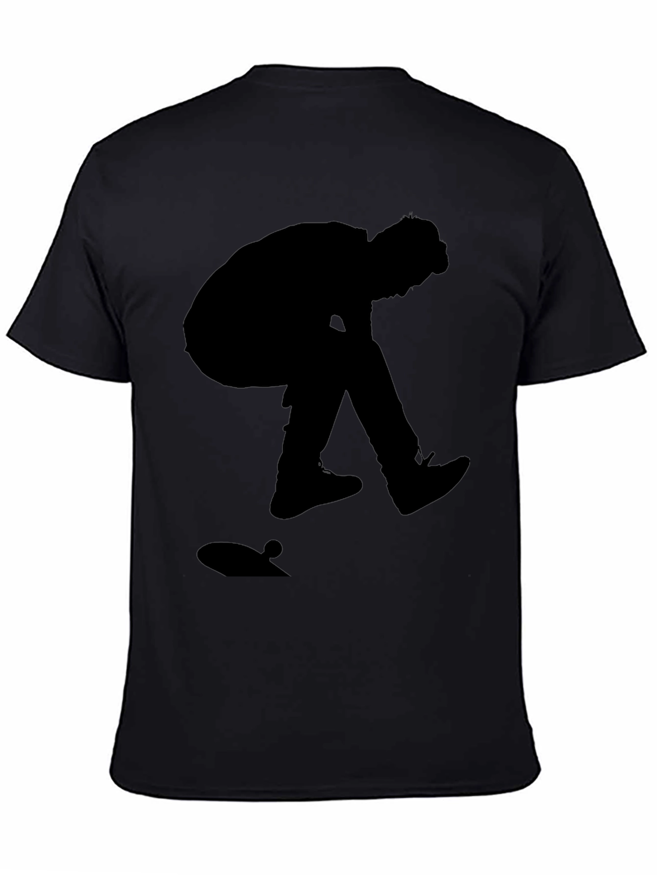 Silhouette Skater Graphic Tee - Classic Black Cotton T-Shirt