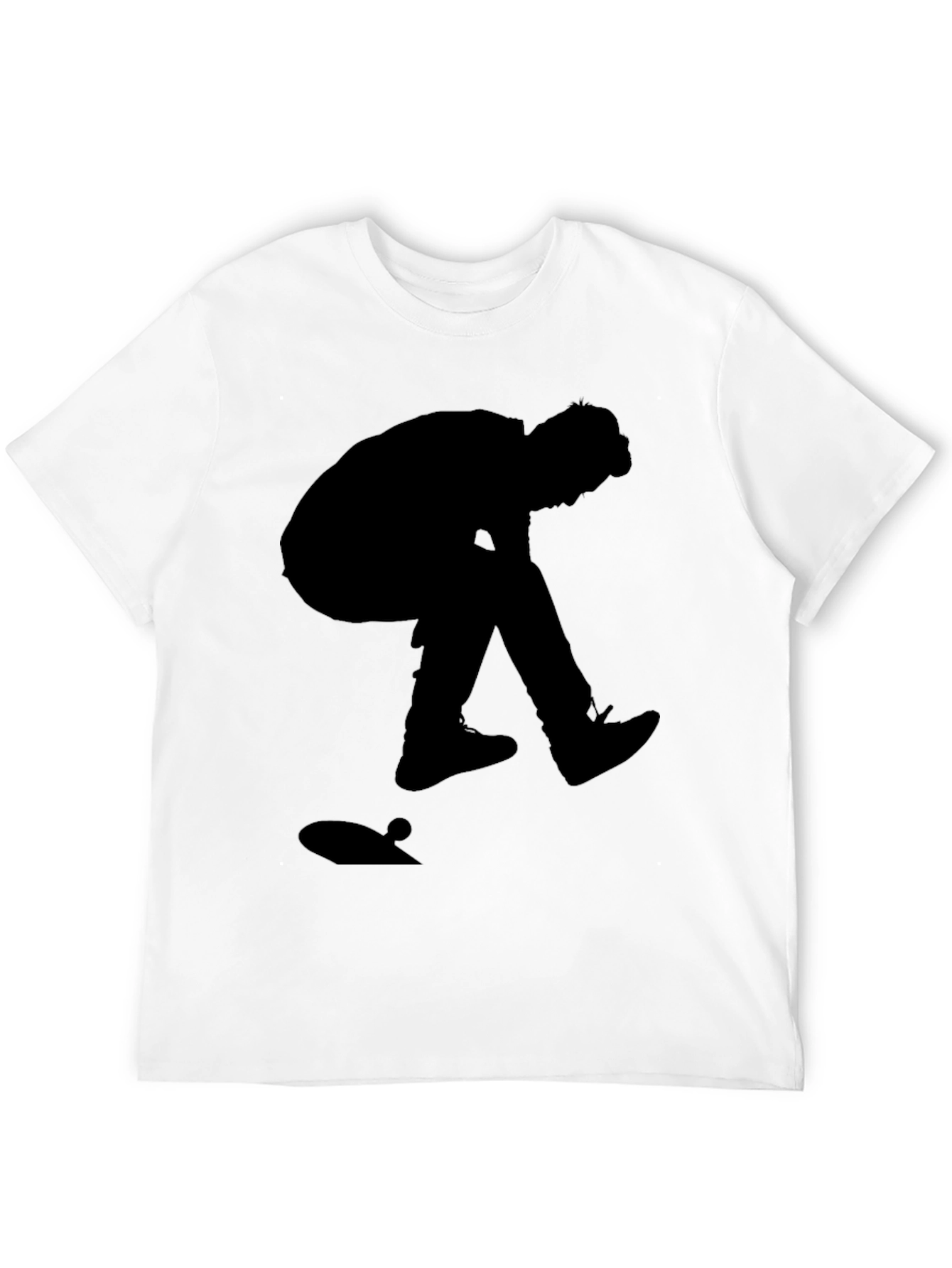 Silhouette Skater Graphic Tee - Classic Black Cotton T-Shirt