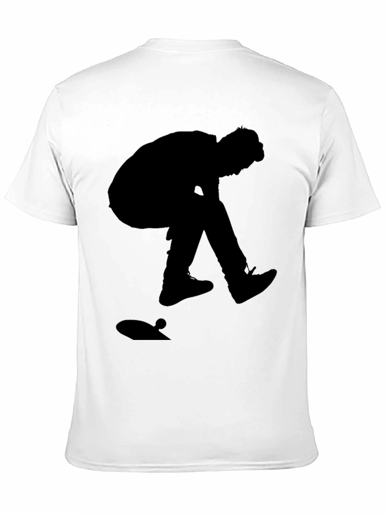 Silhouette Skater Graphic Tee - Classic Black Cotton T-Shirt