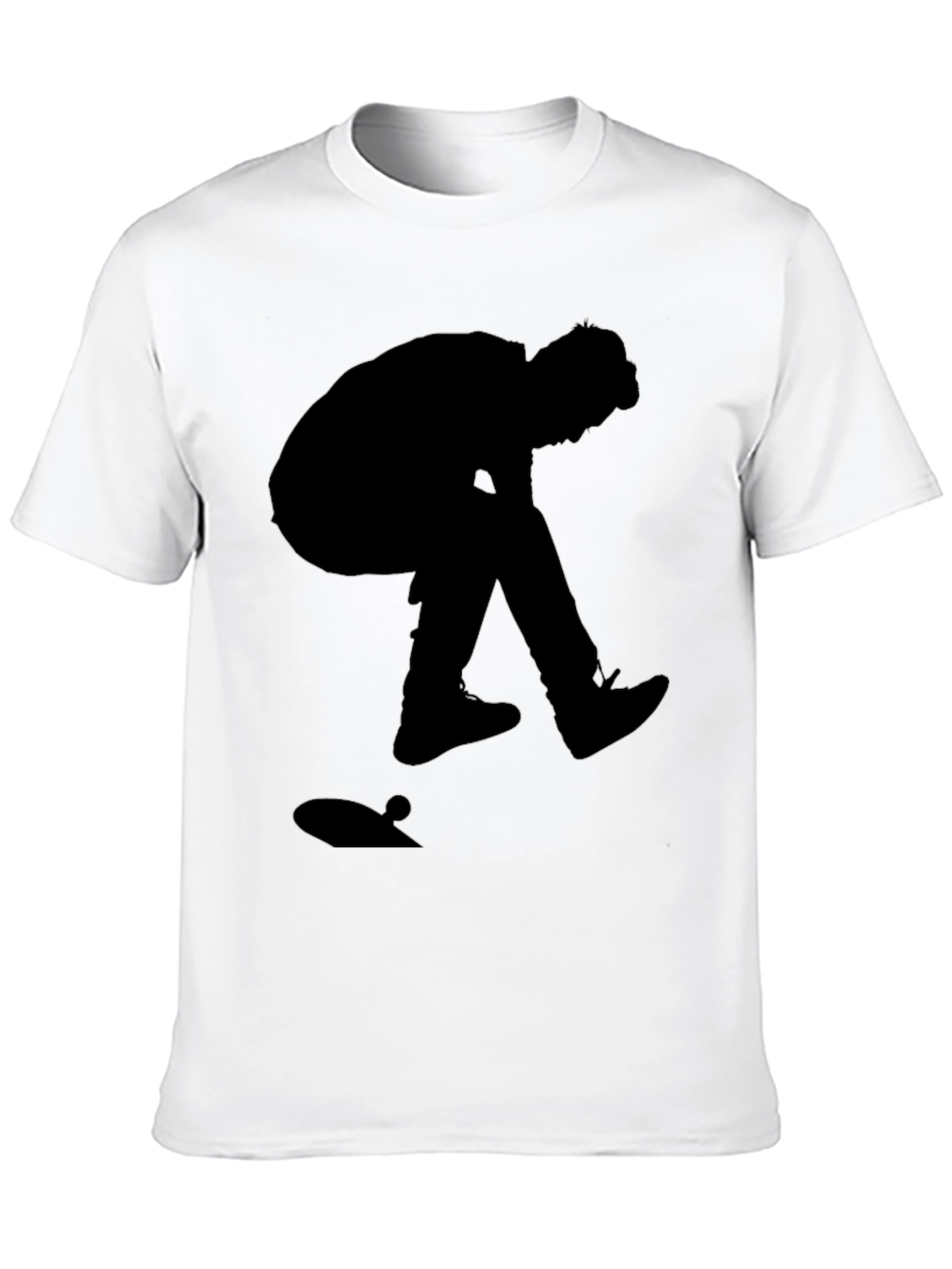 Silhouette Skater Graphic Tee - Classic Black Cotton T-Shirt