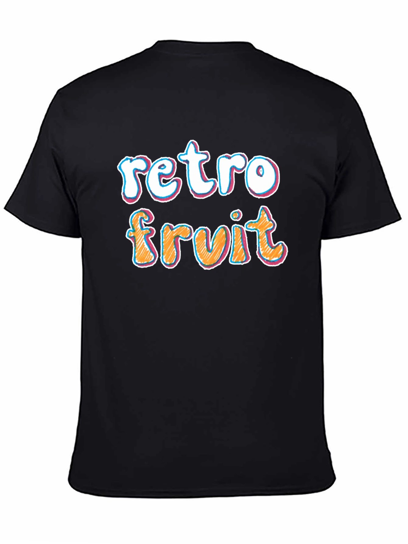 Retro Fruit Graphic Black T-Shirt