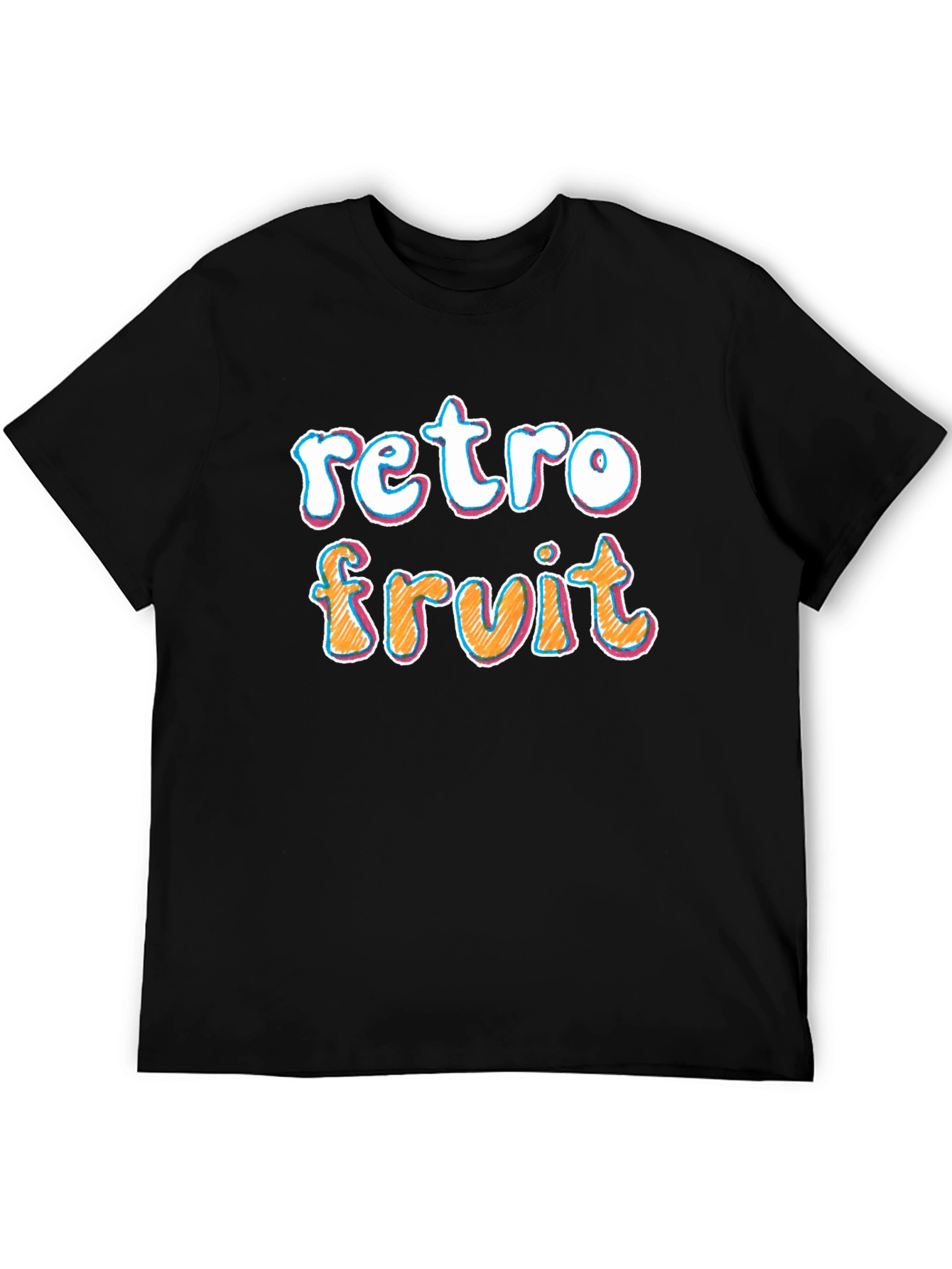 Retro Fruit Graphic Black T-Shirt