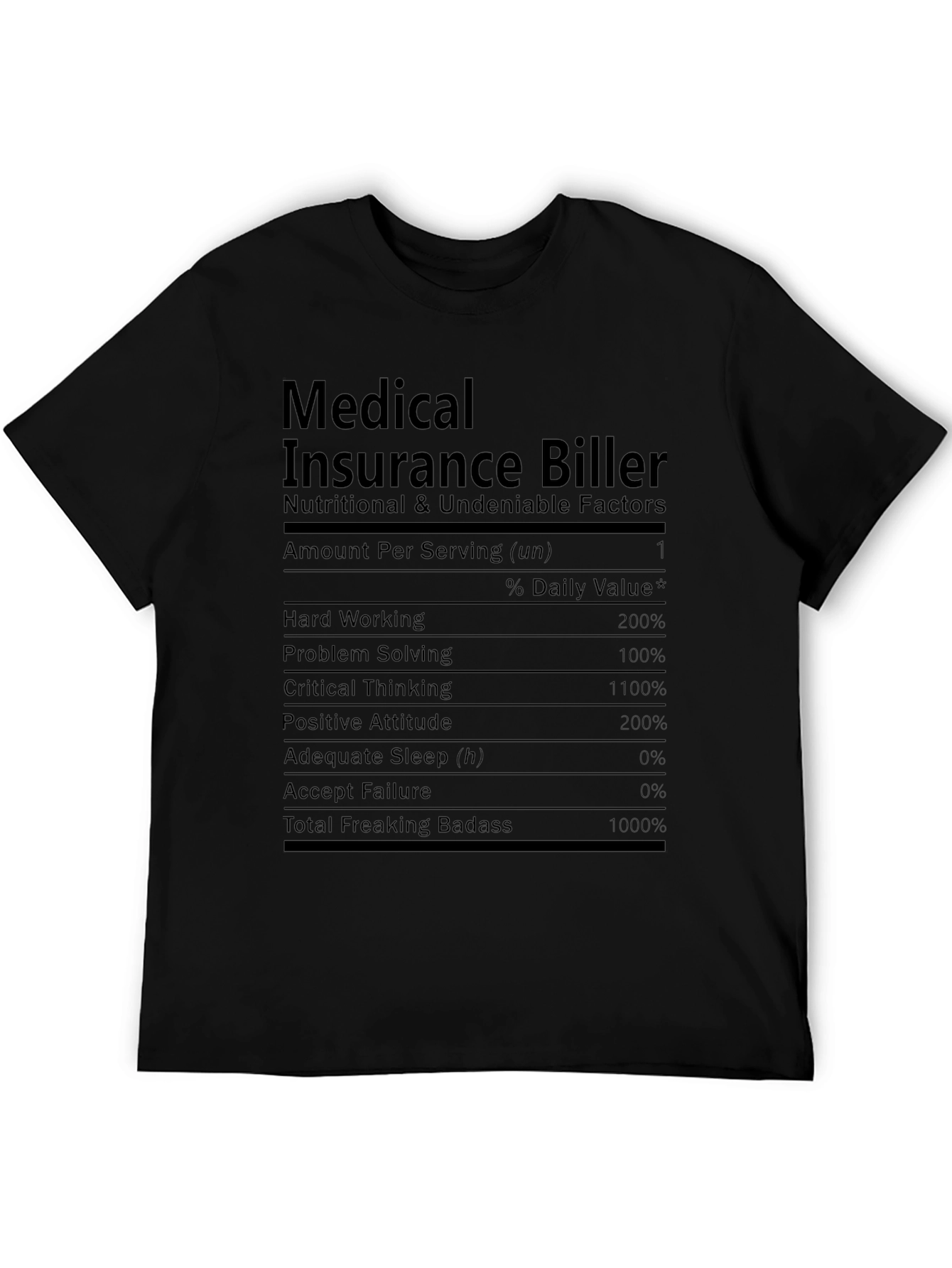 Medical Insurance Biller Nutrition Facts T-Shirt