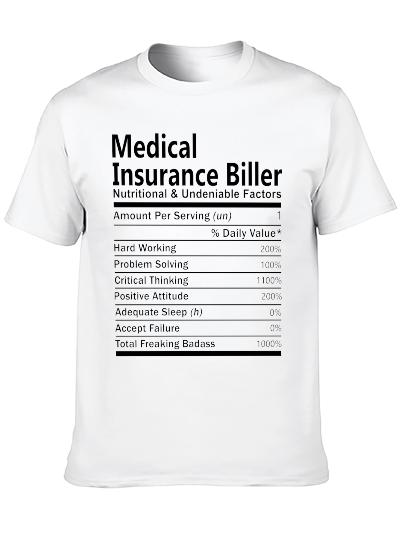 Medical Insurance Biller Nutrition Facts T-Shirt