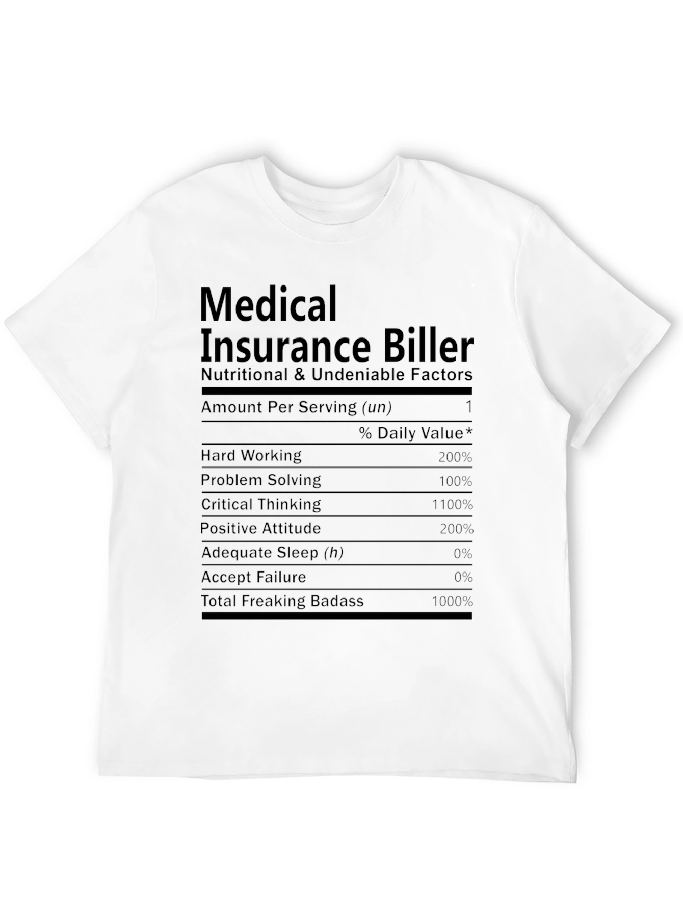 Medical Insurance Biller Nutrition Facts T-Shirt