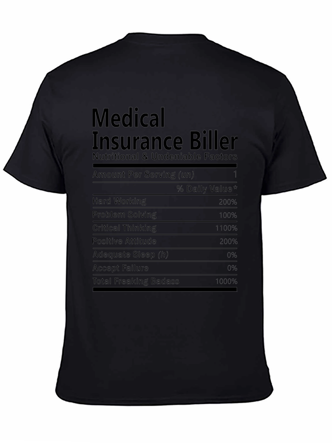 Medical Insurance Biller Nutrition Facts T-Shirt