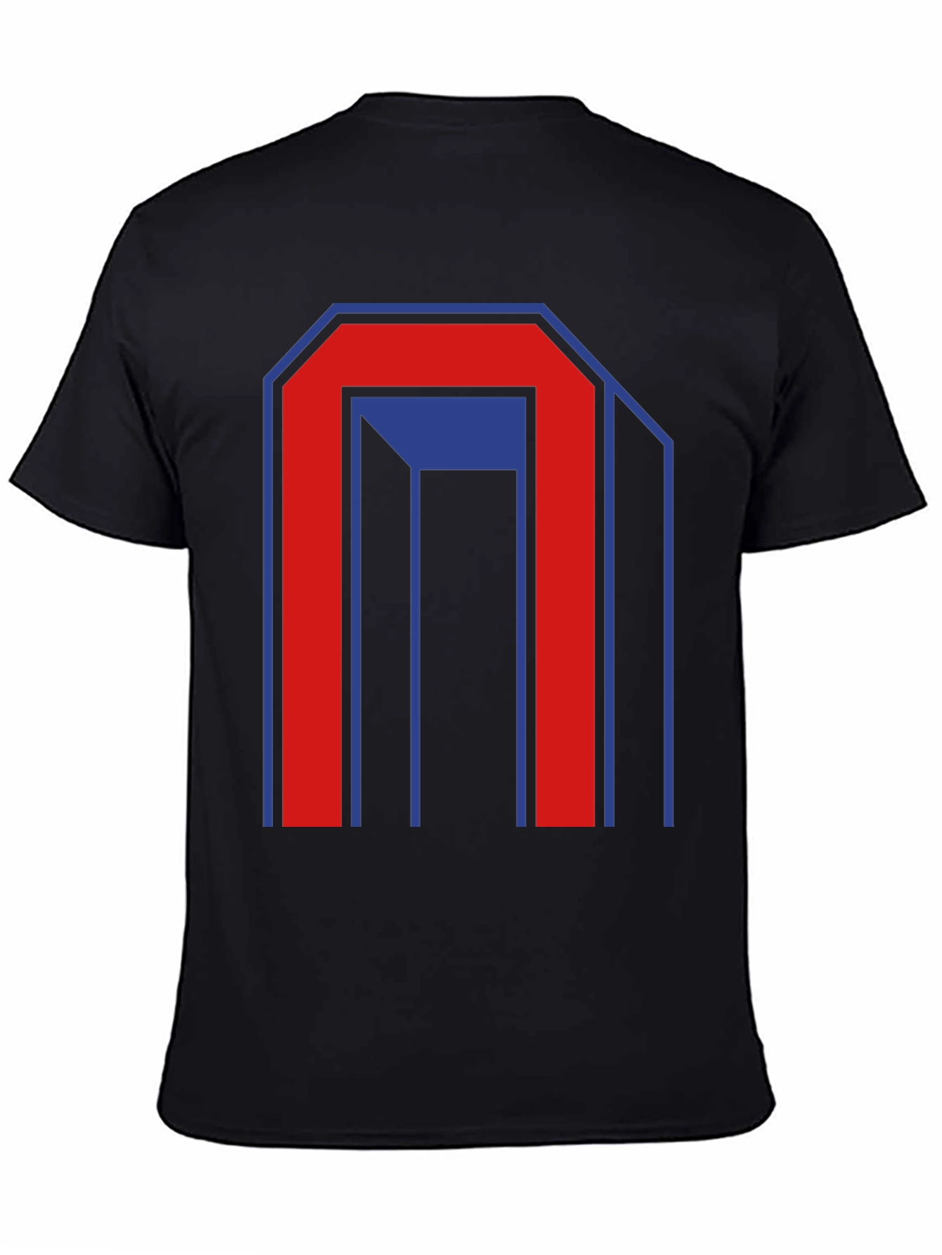 Geometric Graphic Print Mens Black T-Shirt