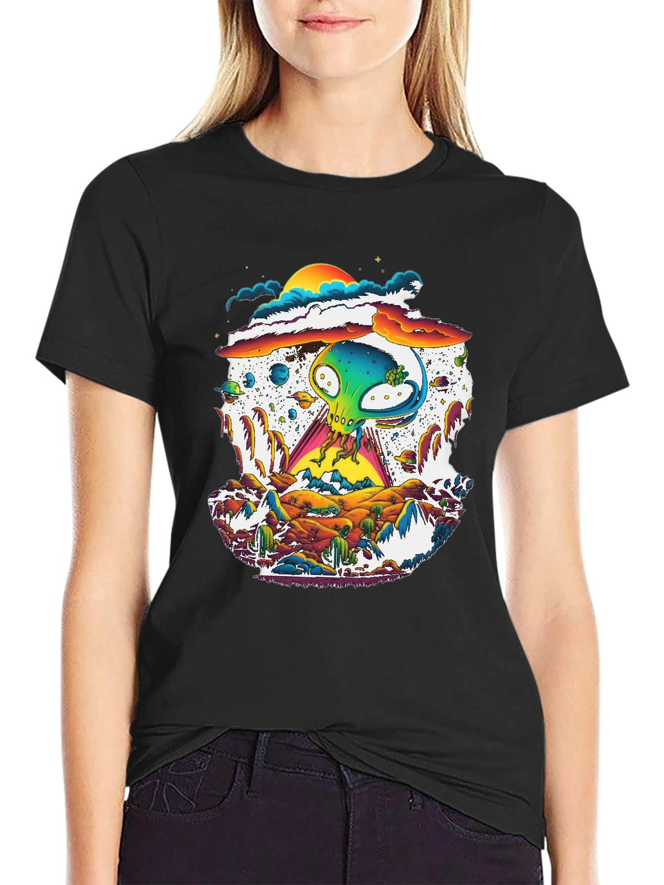 Alien Desert T-Shirt - UFO Graphic Tee