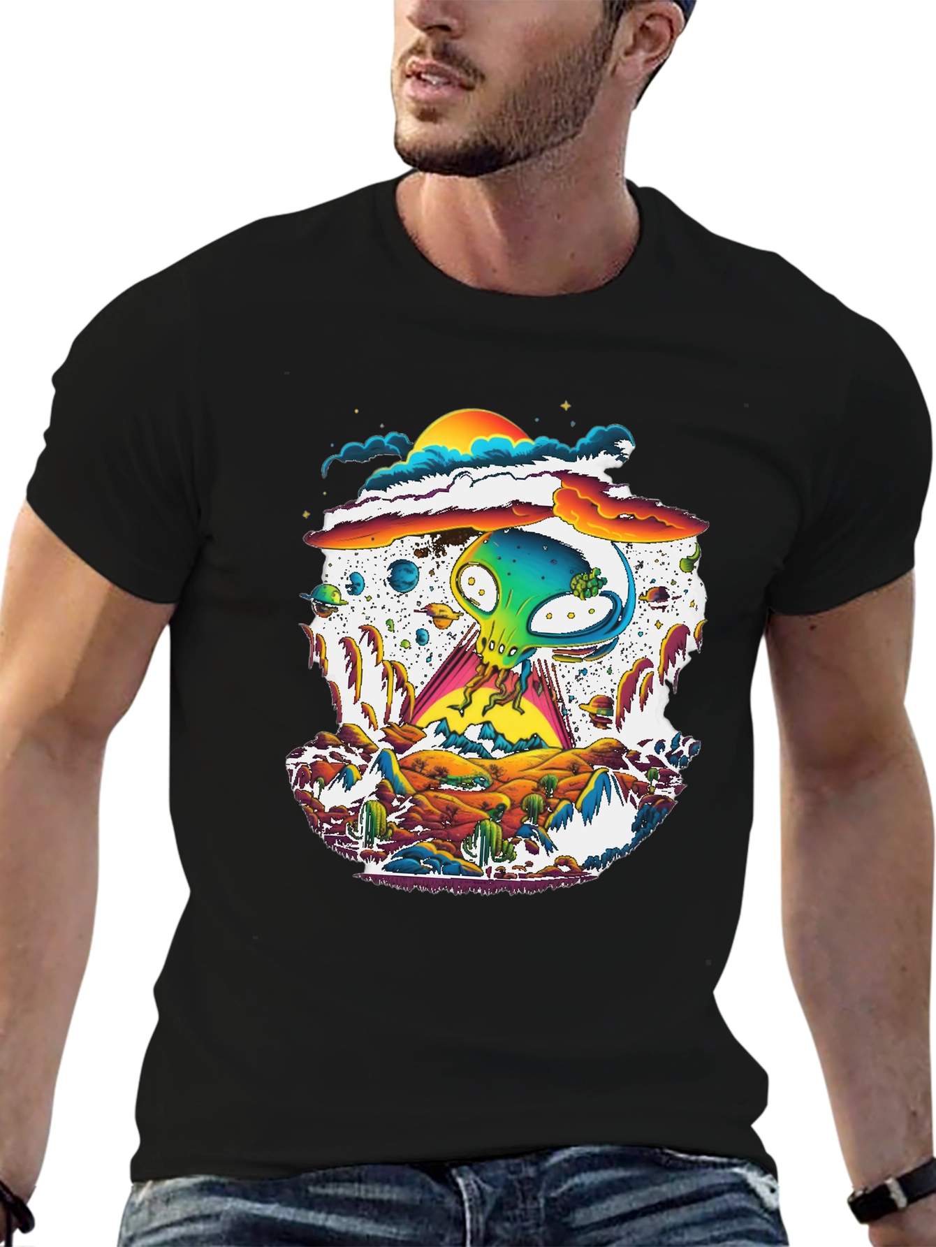 Alien Desert T-Shirt - UFO Graphic Tee
